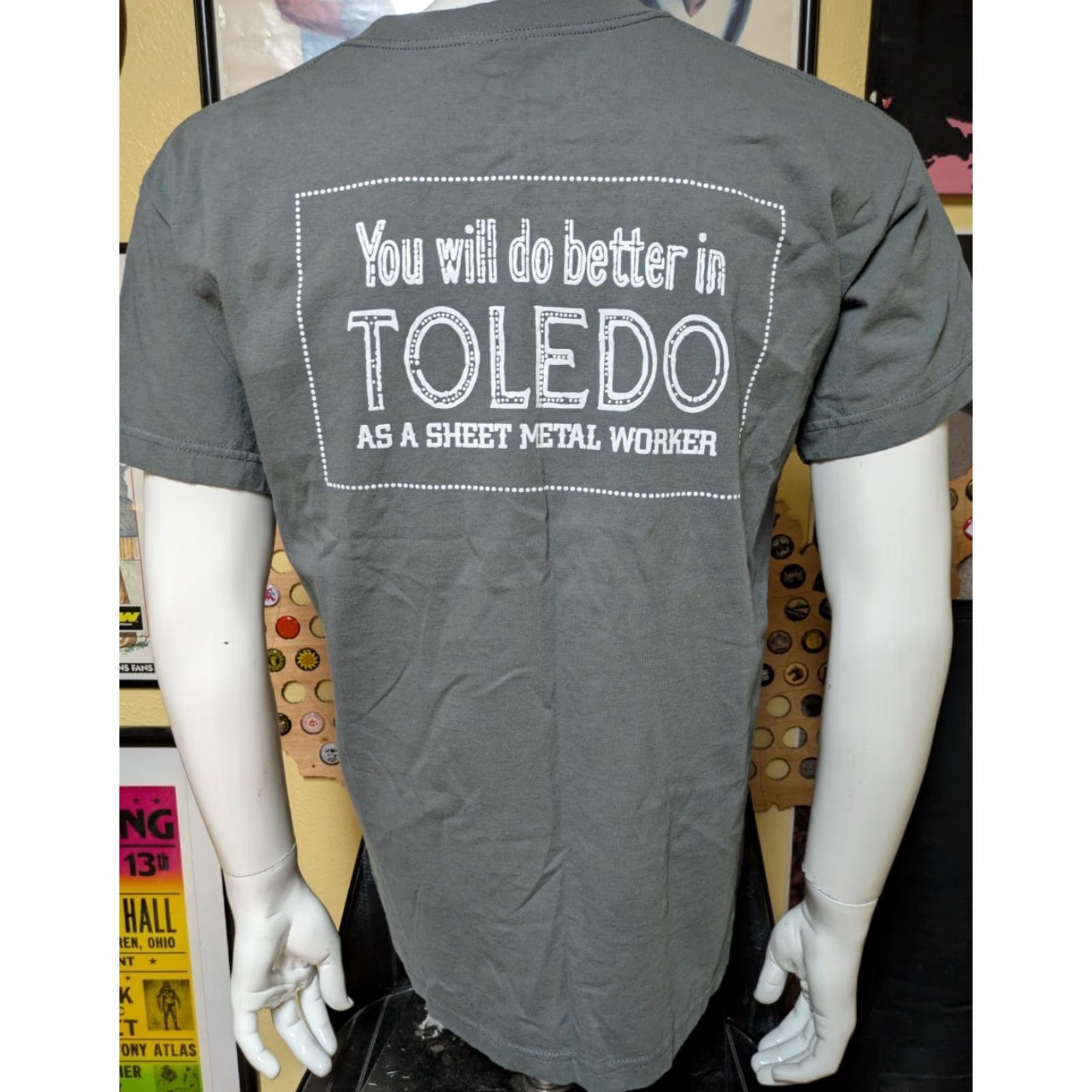 Vintage SMART Sheet Metal Workers Union Local 33 Toledo OH T Shirt Large Bayside Cotton Gray Crew Neck Short Sleeve Men Graphic Tee Size US L / EU 52-54 / 3 - 3 Thumbnail
