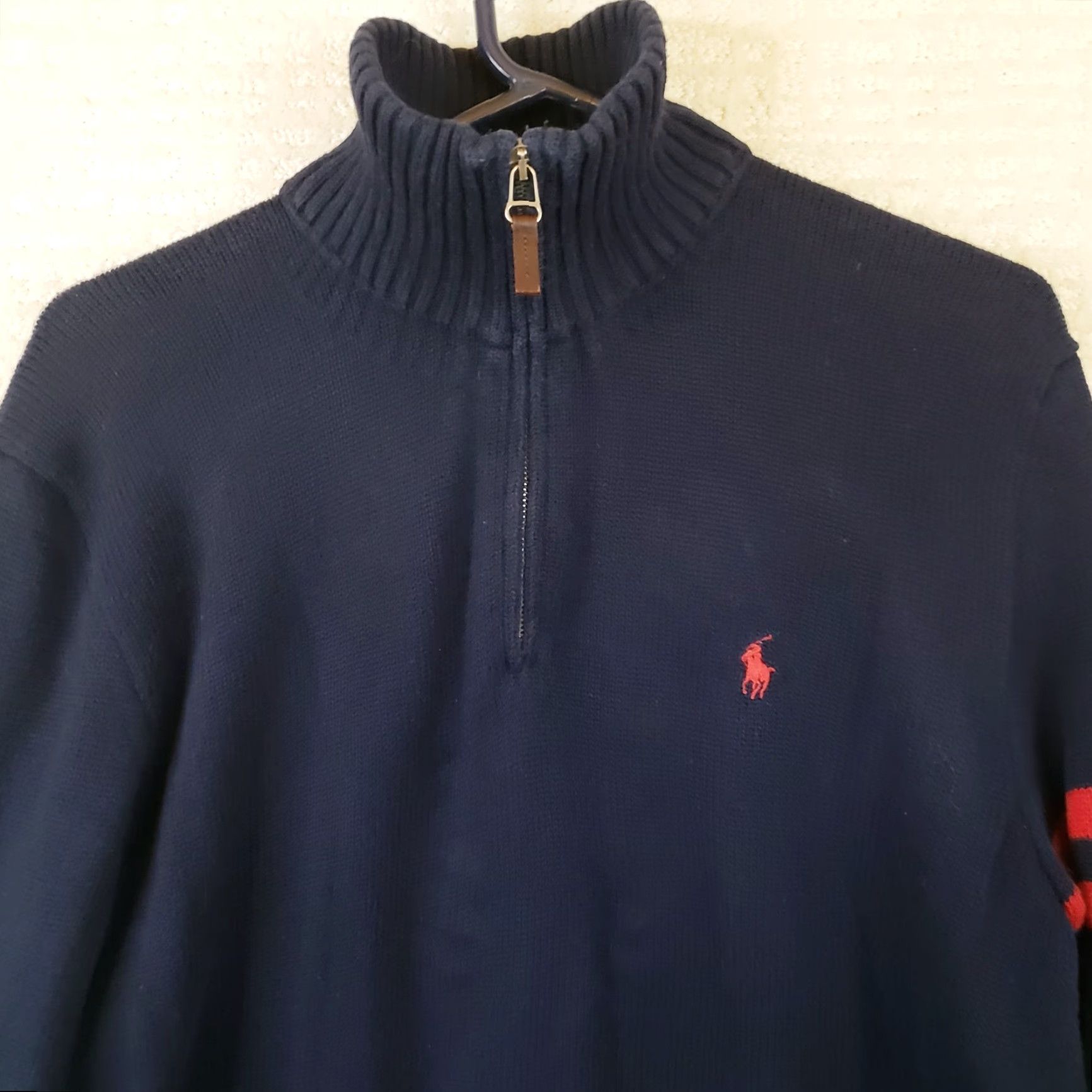 Polo Ralph Lauren Polo Ralph Lauren Sweater M Striped Long Sleeve 1/4 Zip Mock Neck Blue Red Logo Embroidered Classic Men’s Shirt? Size US M / EU 48-50 / 2 - 3 Thumbnail