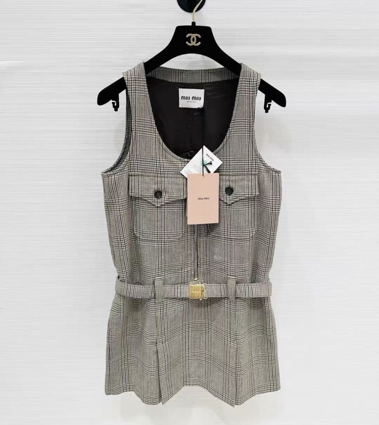Miu Miu MiuMiu Vintage Brown Plaid Dress J33 Size XS / US 0-2 / IT 36-38 - 1 Thumbnail