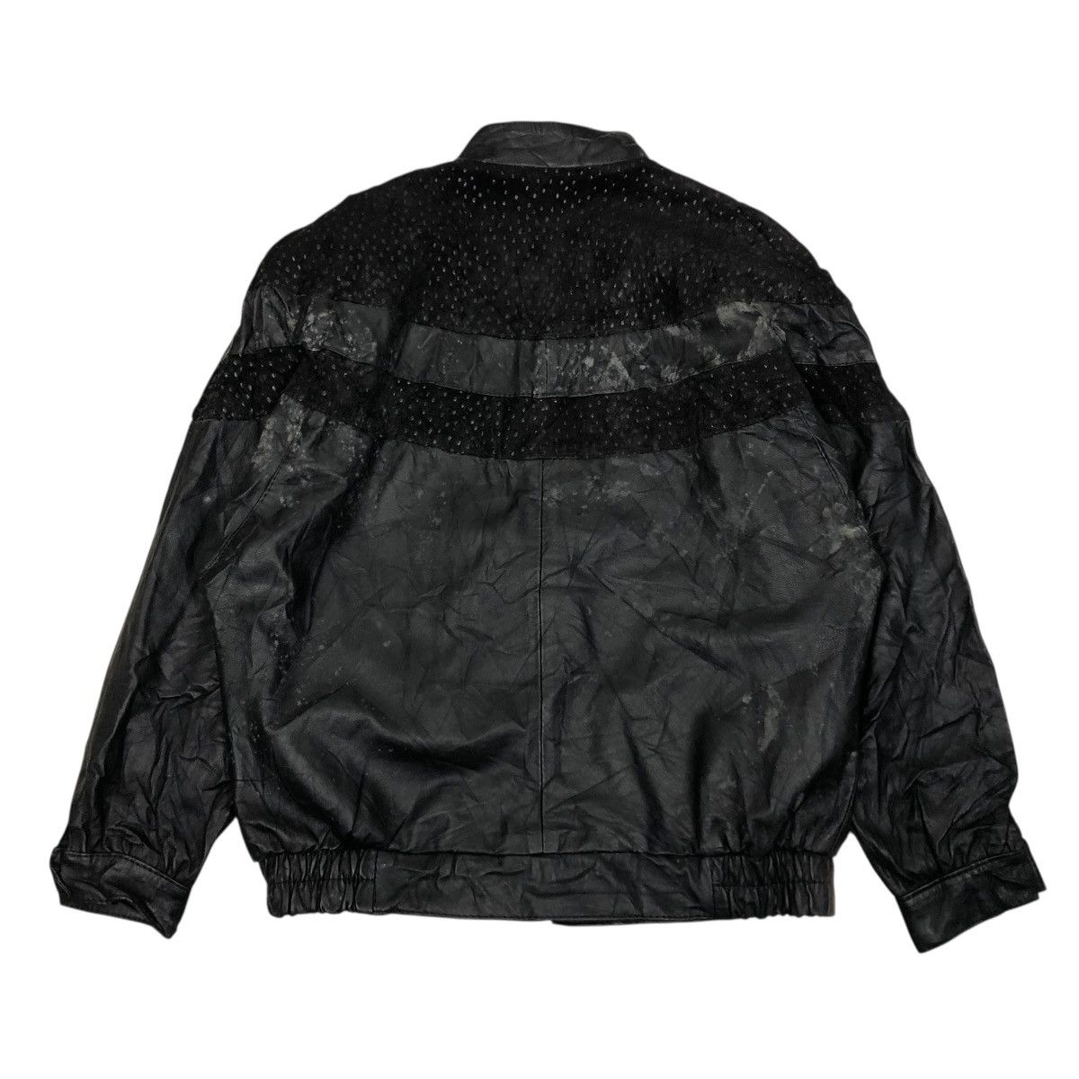 Genuine Leather 🔥VINTAGE UNBRANDED LEATHER BOMBER JACKET ISSEY MIYAKE Size US M / EU 48-50 / 2 - 2 Thumbnail