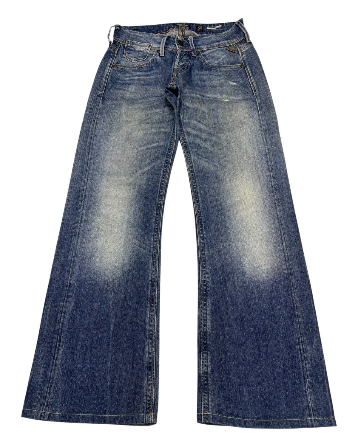 If Six Was Nine Replay R81 Wide Leg Flare Jeans Distressed Denim Size US 30 / EU 46 - 1 Thumbnail