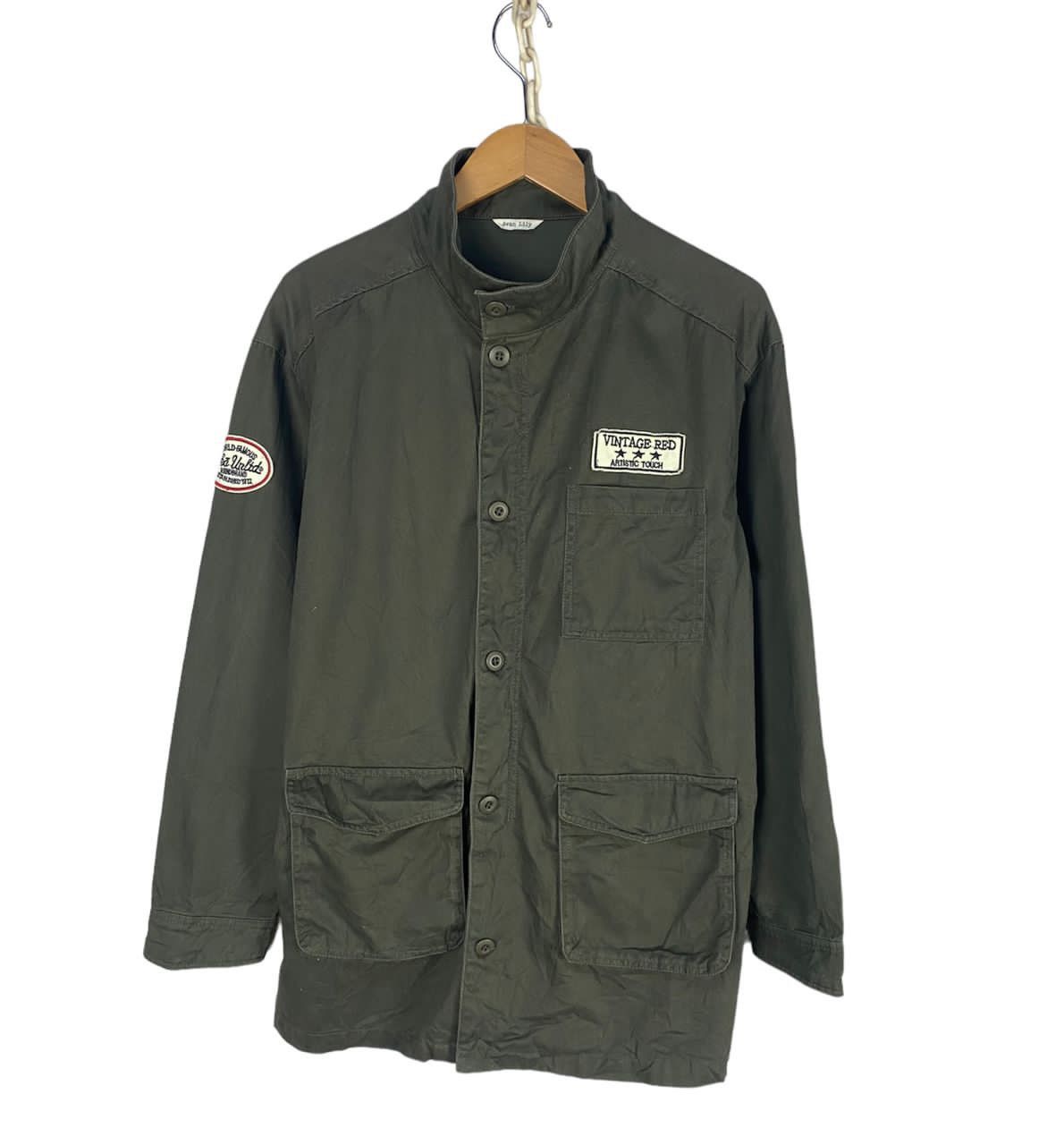 image of Unisexmilitary Fashion Button Up Jacket By Avan Lily in Green, Men's (Size Medium)