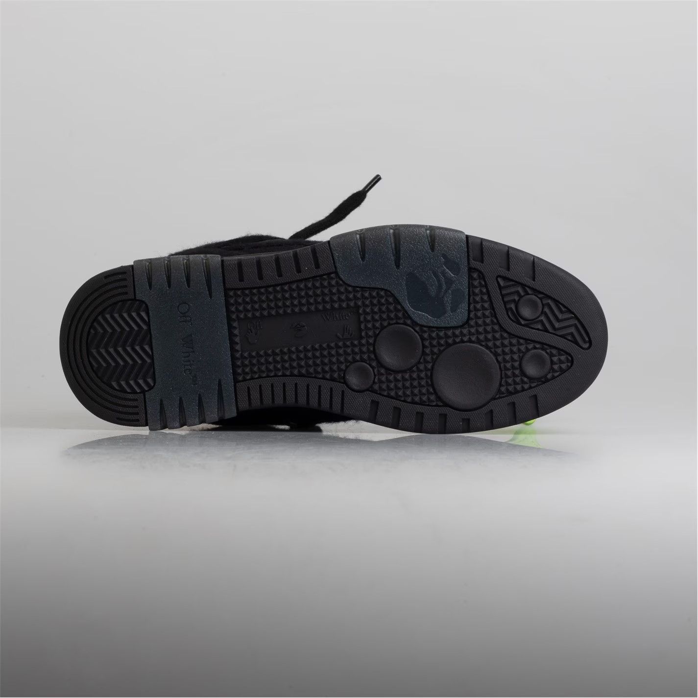 Off-White o1g2r1mq0125 Office Wool Trainers in Black & Green Size US 6.5 / IT 36.5 - 4 Thumbnail