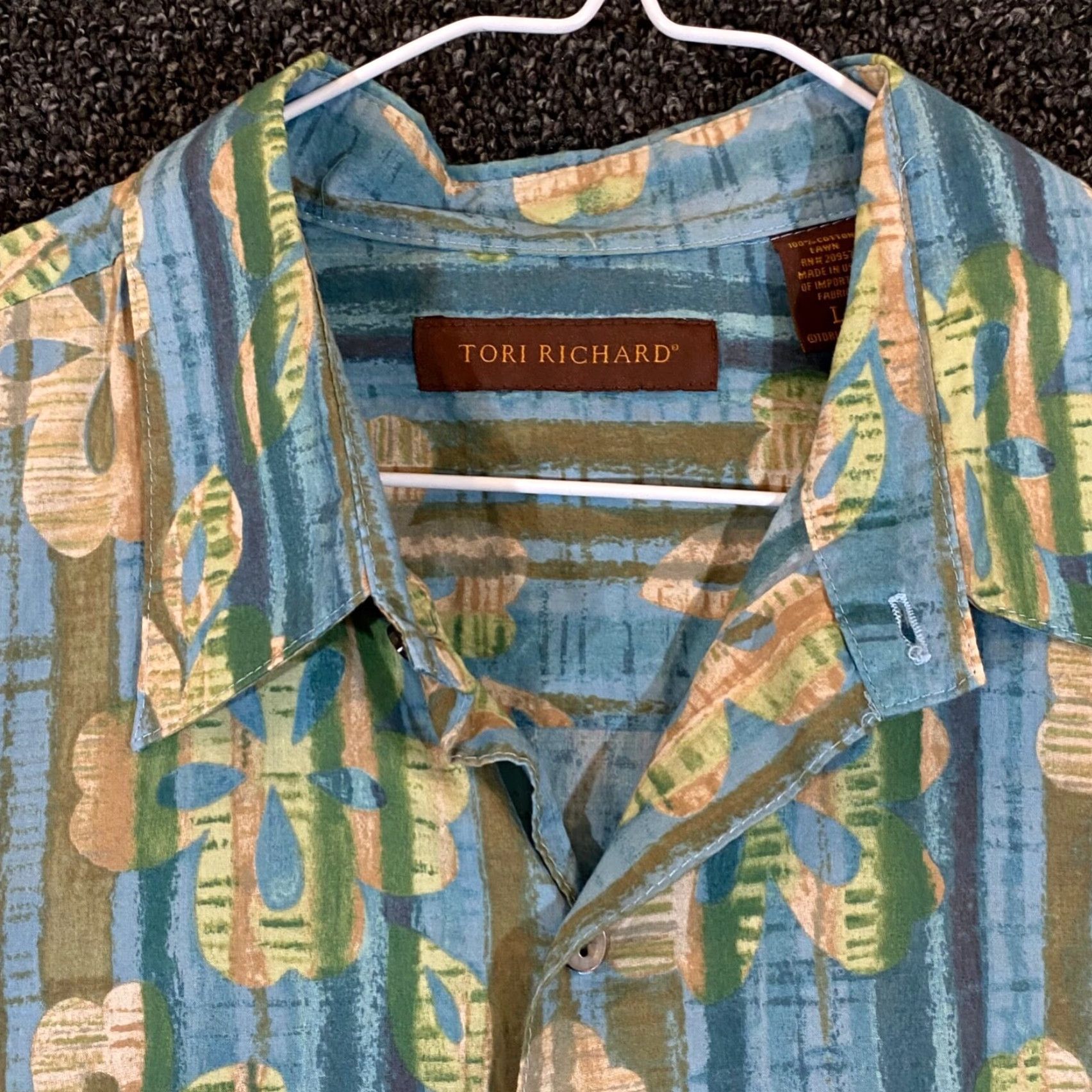 Tori Richard VINTAGE Tori Richard Shirt Mens Large Hawaiian Floral Cotton Button-Up Casual Summer Mens Size US L / EU 52-54 / 3 - 2 Thumbnail