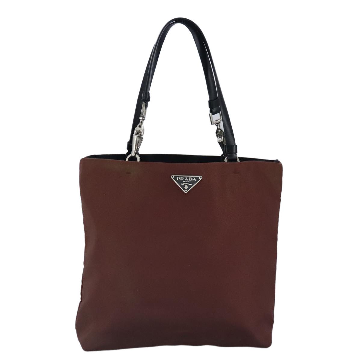 Prada Triangle Logo Brown Synthetic Handbag (Pre-Owned) Size ONE SIZE - 1 Thumbnail