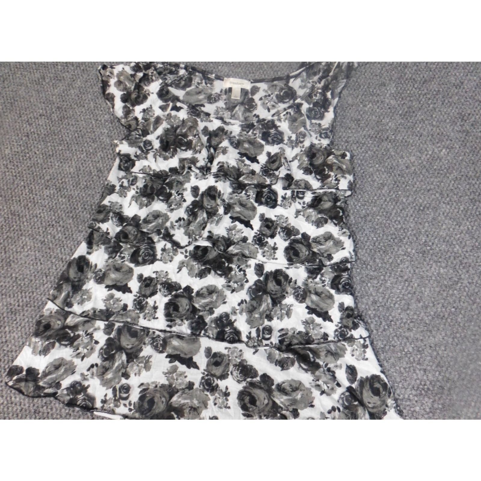 Vintage Dressbarn Womens Blouse L Gray Floral Pullover Casual Lightweight Polyester Rayon Shirt Top Size L / US 10 / IT 46 - 5 Thumbnail