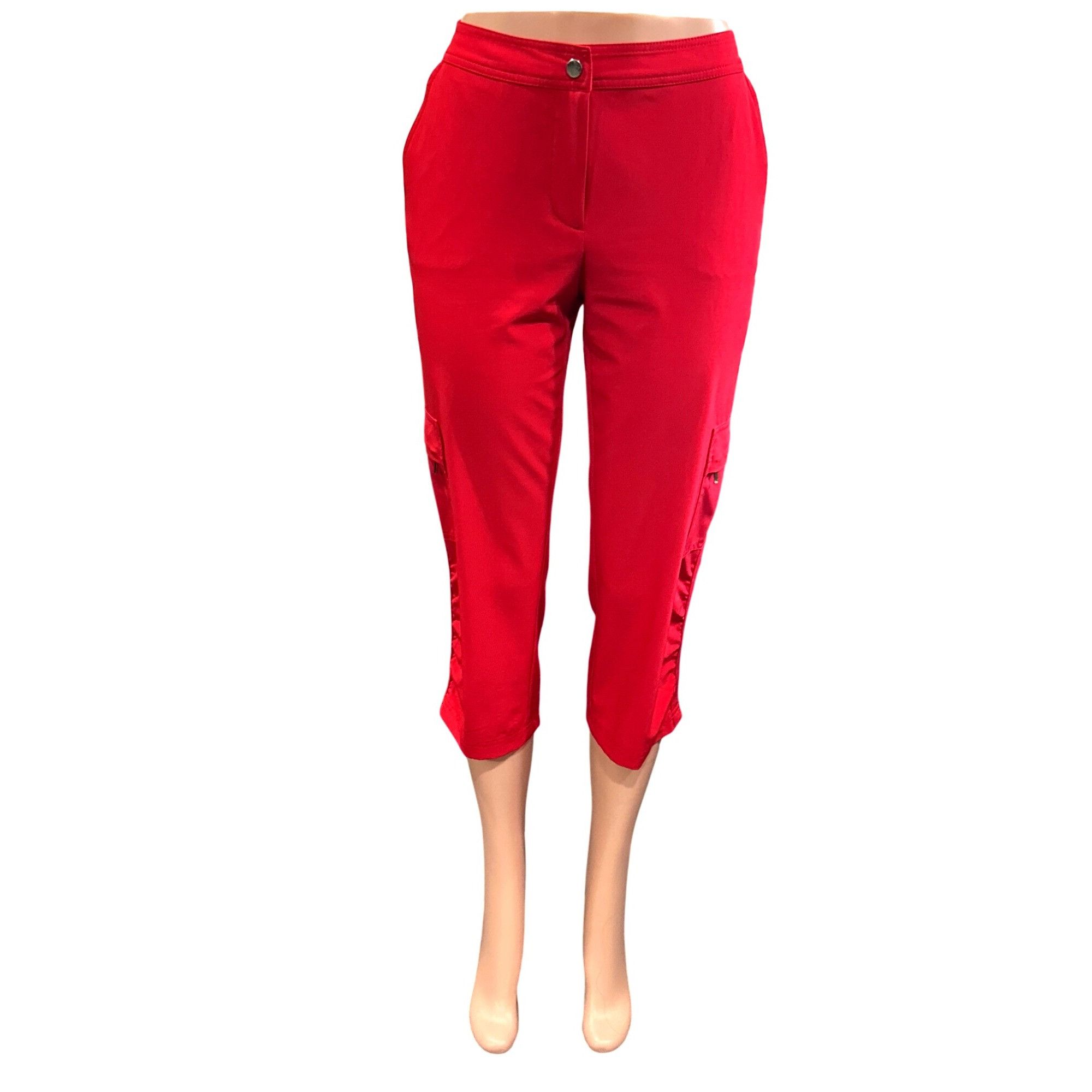 Chicos Chicos Zenergy Red Luxury Soft Stretch Capris Zipper Cargo P Size 25" / US 0 / IT 36 - 1 Thumbnail