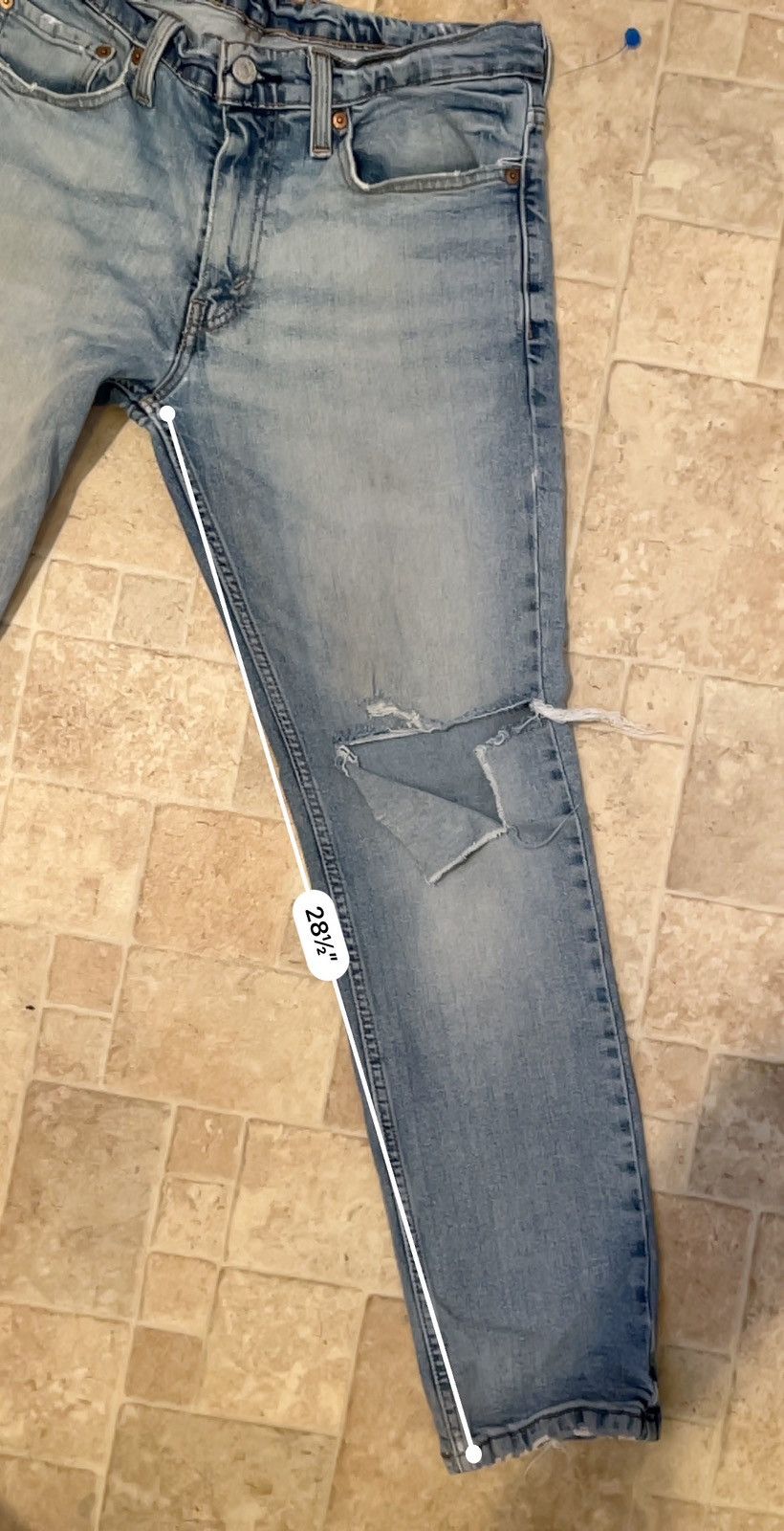 Levi's Levi’s 511 Denim Distressed Blue Jeans Waist 32 Length 30 Size US 32 / EU 48 - 12 Thumbnail