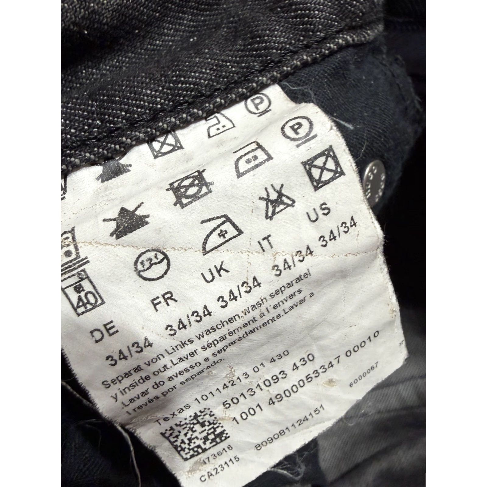 Hugo Boss HUGO BOSS Men Jeans 34 Black Denim 34X34 Straight Bootcut Denim Jeans Regular 5-Pocket Design Mens Black 34 Size US 34 / EU 50 - 4 Thumbnail