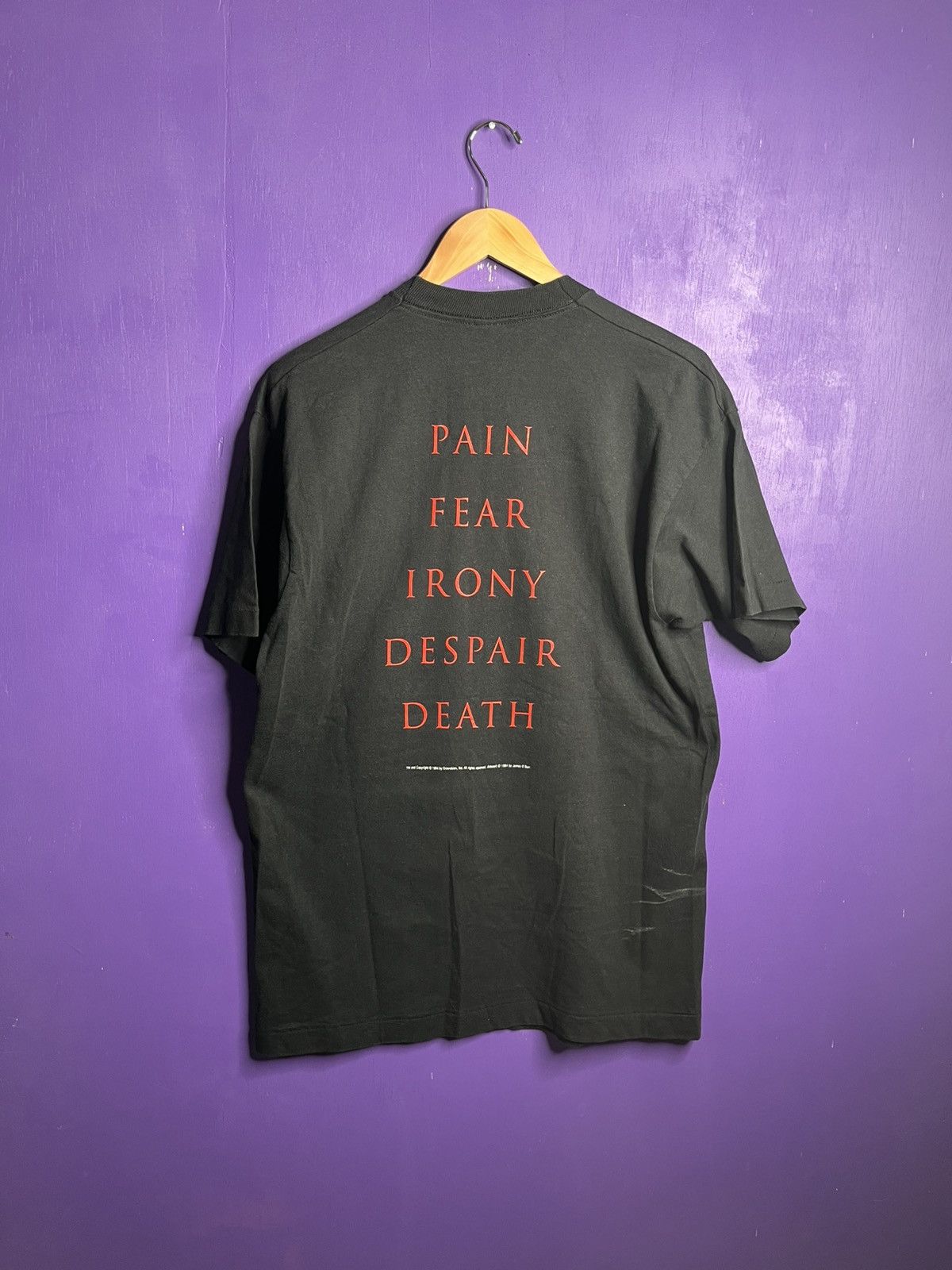 Vintage Vintage 1994 The crow pain fear irony book promo t-shirt Size US L / EU 52-54 / 3 - 2 Thumbnail