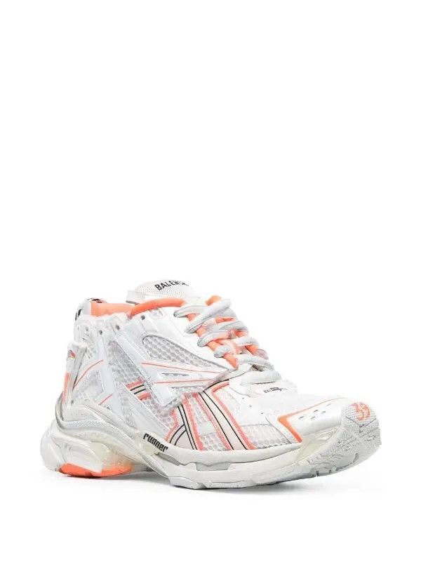 Balenciaga o1in1g0624 Runner Sneakers in Orange/White Size US 10 / EU 43 - 2 Thumbnail