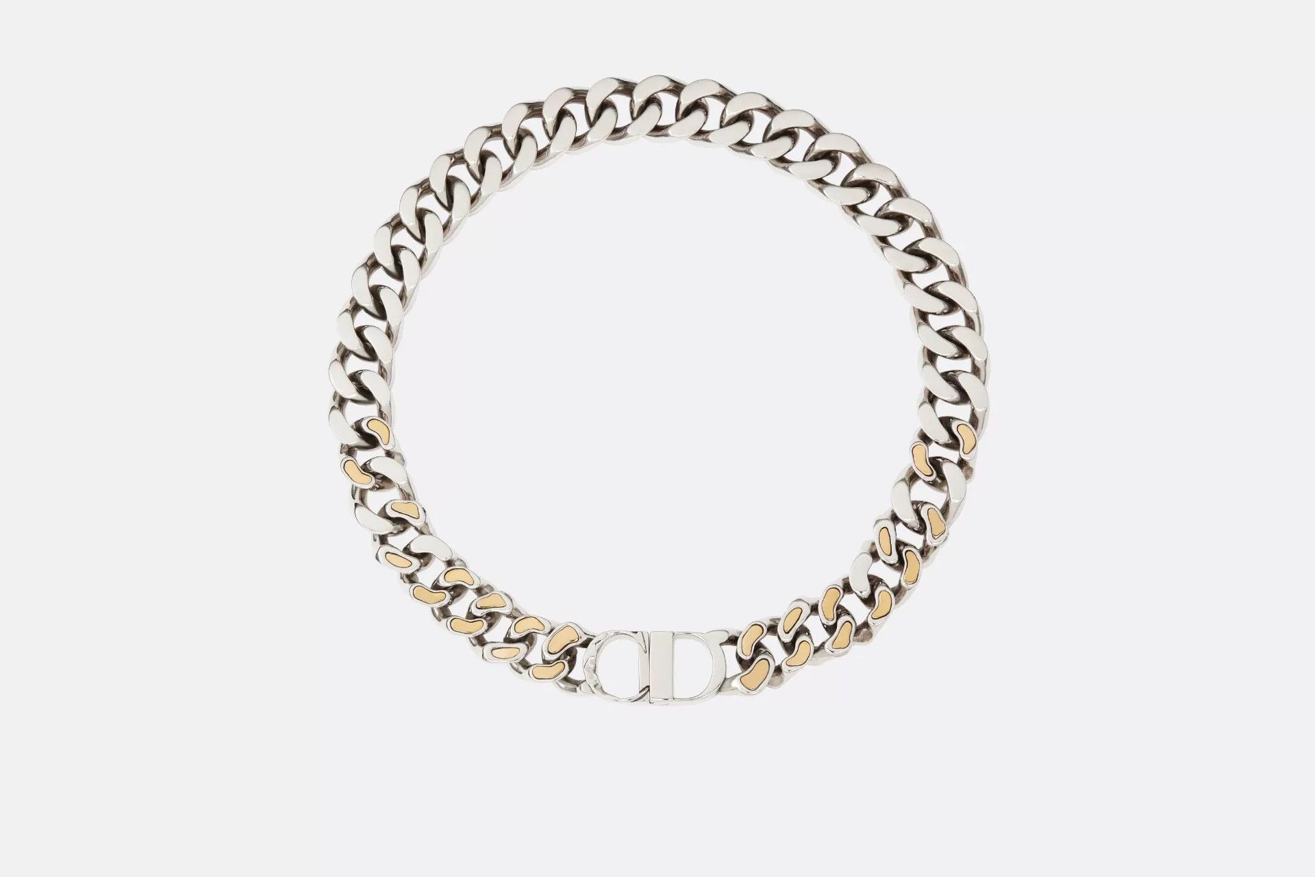 dior cd icon necklace with gold and silver