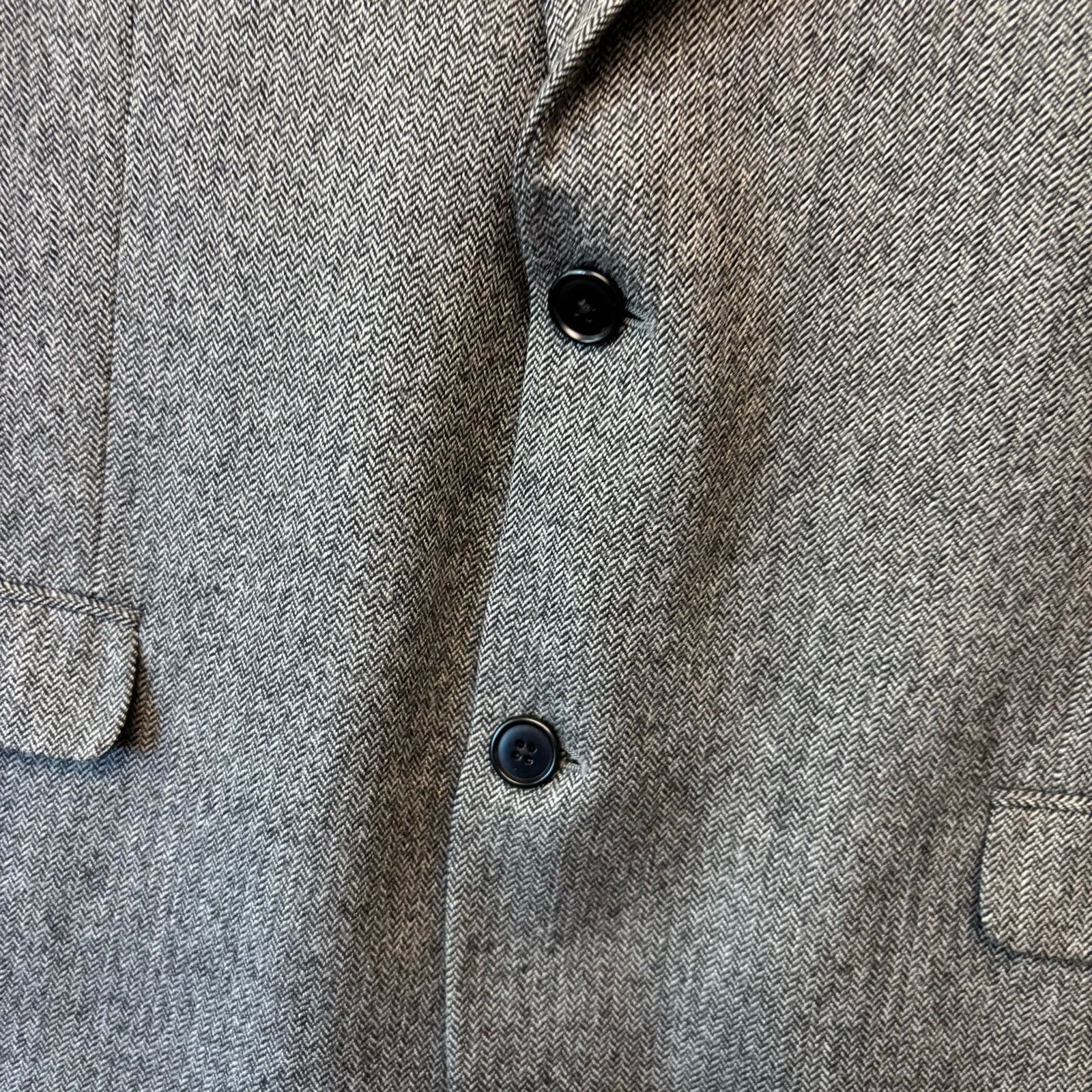 Other Vintage Adolfo 100% Lambswool Gray Herringbone Blazer 48R Size 48R - 4 Thumbnail