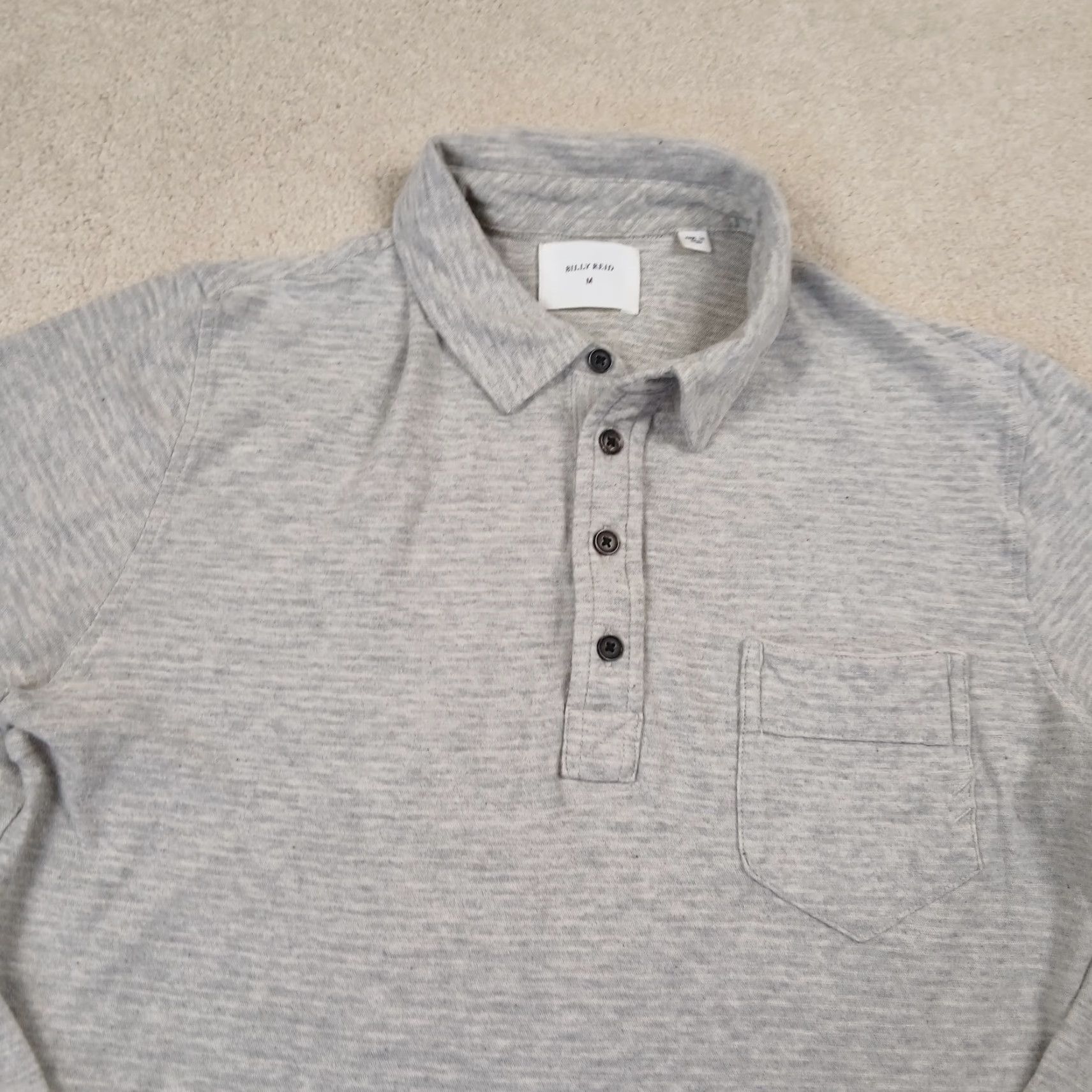 Billy Reid Billy Reid Polo Shirt Mens Medium Gray Cashmere Cotton Knit Long Sleeve Casual Workwear Golf Preppy Vinyl? Size US M / EU 48-50 / 2 - 2 Thumbnail