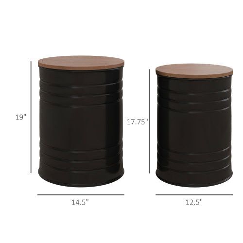 Designer × Homemade HOMCOM Nesting Storage Ottomans Set of 2 with Lids, Hidden S Size US L / EU 52-54 / 3 - 5 Thumbnail