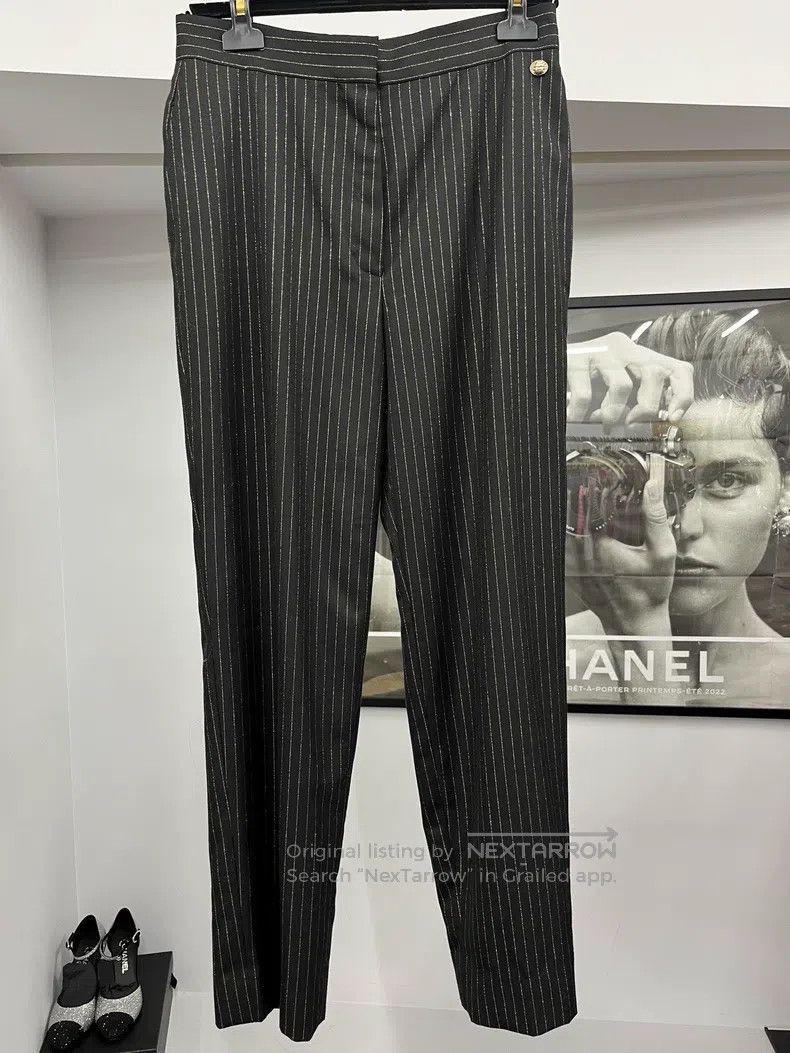 Chanel Chanel Egyptian series black striped trousers Size 25" / US 0 / IT 36 - 1 Thumbnail