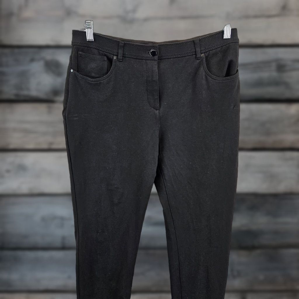 Vintage Chico's So Slimming Womens Ponte Knit Ankle Pants Sz 12 Short Black High Rise Size 34" / US 12 / IT 48 - 1 Thumbnail
