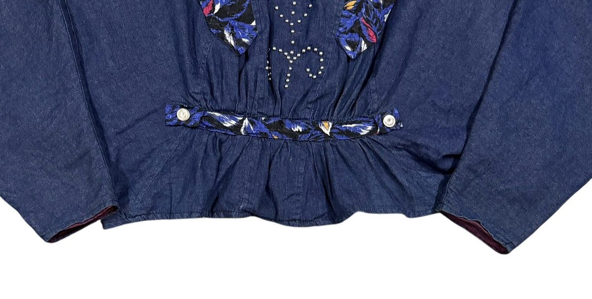 Vitaly Design Vtg🔥V15 Studded Layered Soie Denim Narrow Cut Crop Jacket Size L / US 10 / IT 46 - 13 Thumbnail