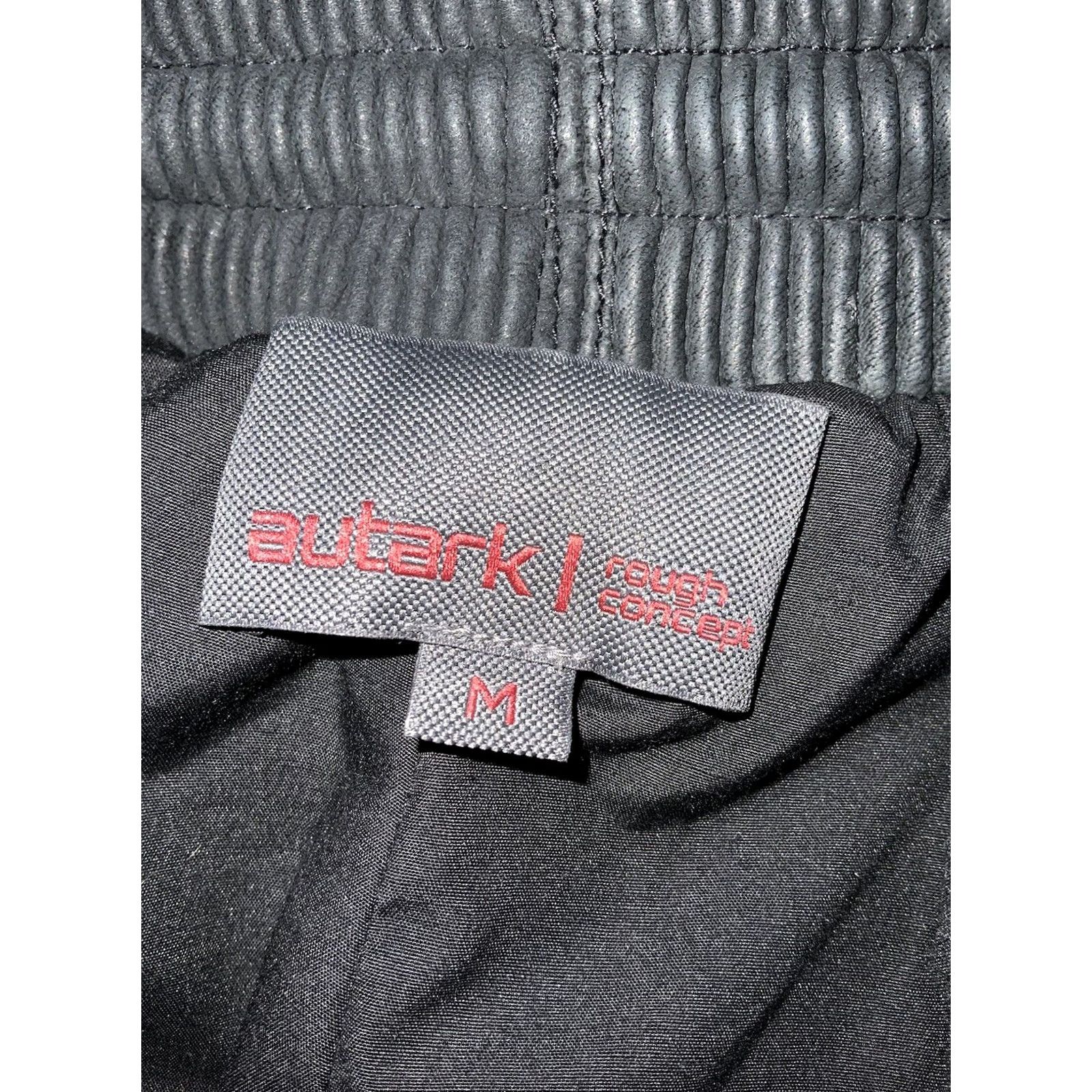 Vintage VINTAGE Autark Rough Concept Berlin Lamb Leather Biker Moto Canvas Drawstring Pants Sz.M Dark Charcoal Grey Men Regular M Inseam 33** Size US 31 - 4 Thumbnail