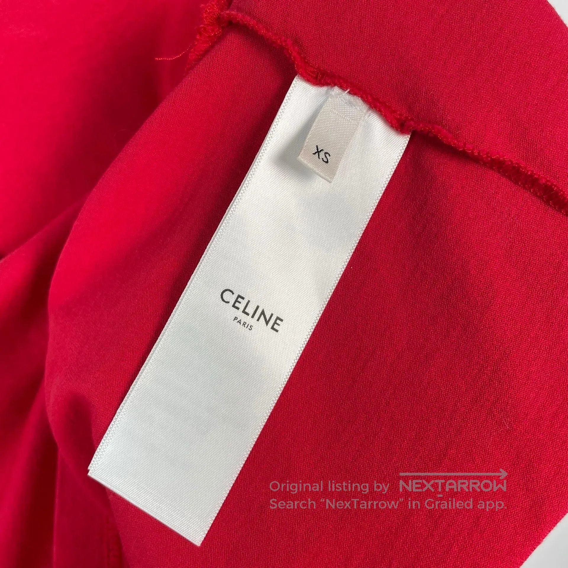 Celine CELINE Red White Letter Short Sleeve T-Shirt Size XS| Size XS / US 0-2 / IT 36-38 - 7 Thumbnail