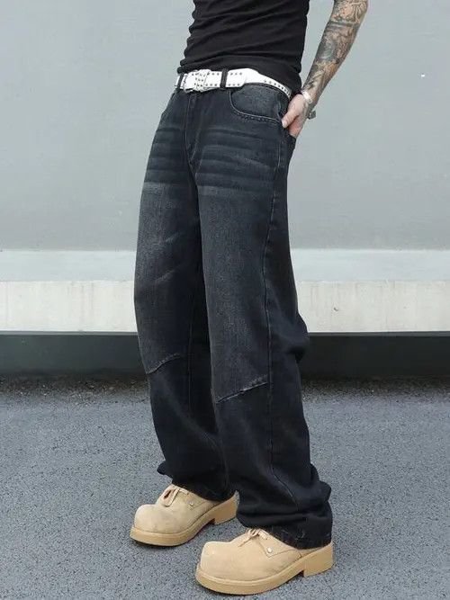 Japanese Brand Faded Skate Baggy Denim Jeans Loose fit Size US 32 / EU 48 - 4 Thumbnail