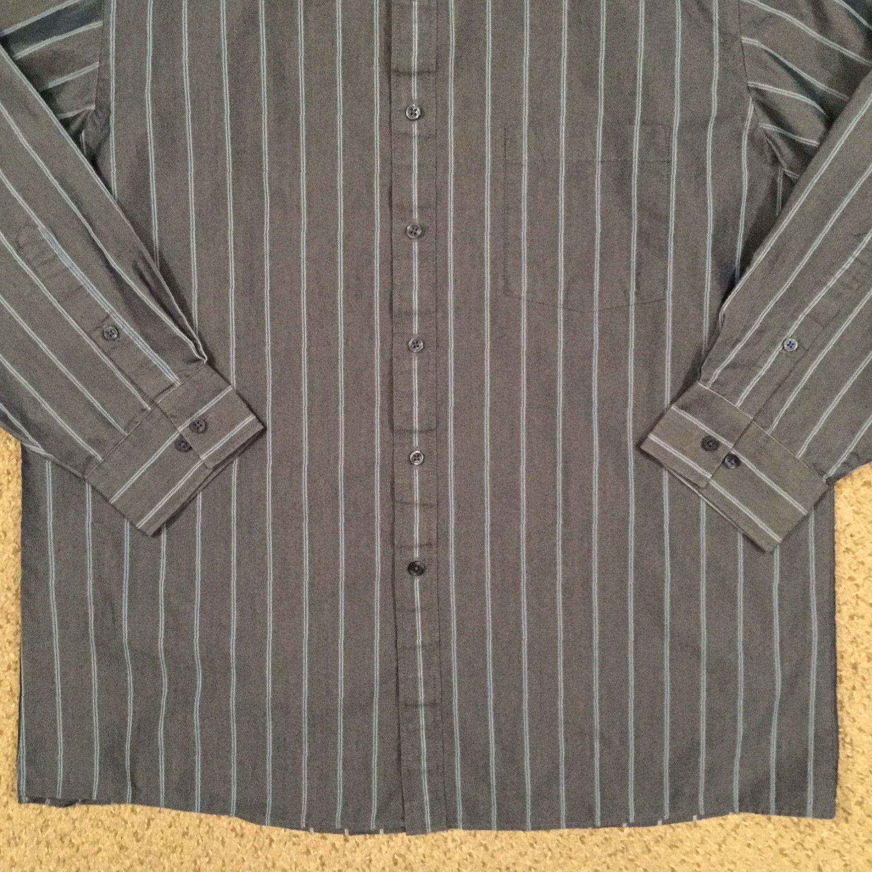 Van Heusen Van Heusen Shirt Mens L Blue Striped Long Sleeve Button-Up Shirt Size US L / EU 52-54 / 3 - 4 Thumbnail