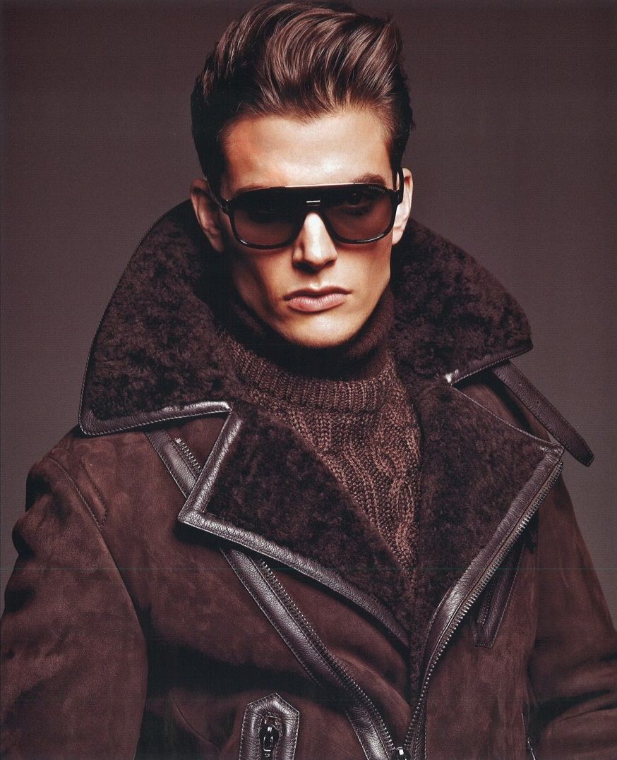 Tom Ford GQ Approved - Shearling Biker Aviation Leather Bomber Jacket Size US L / EU 52-54 / 3 - 1 Thumbnail