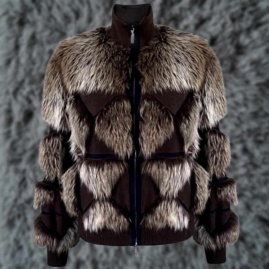 Chanel VINTAGE CHANEL Jacket Women M Brown Cashmere Wool Faux Fur Zip 90s Designer Size M / US 6-8 / IT 42-44 - 1 Thumbnail