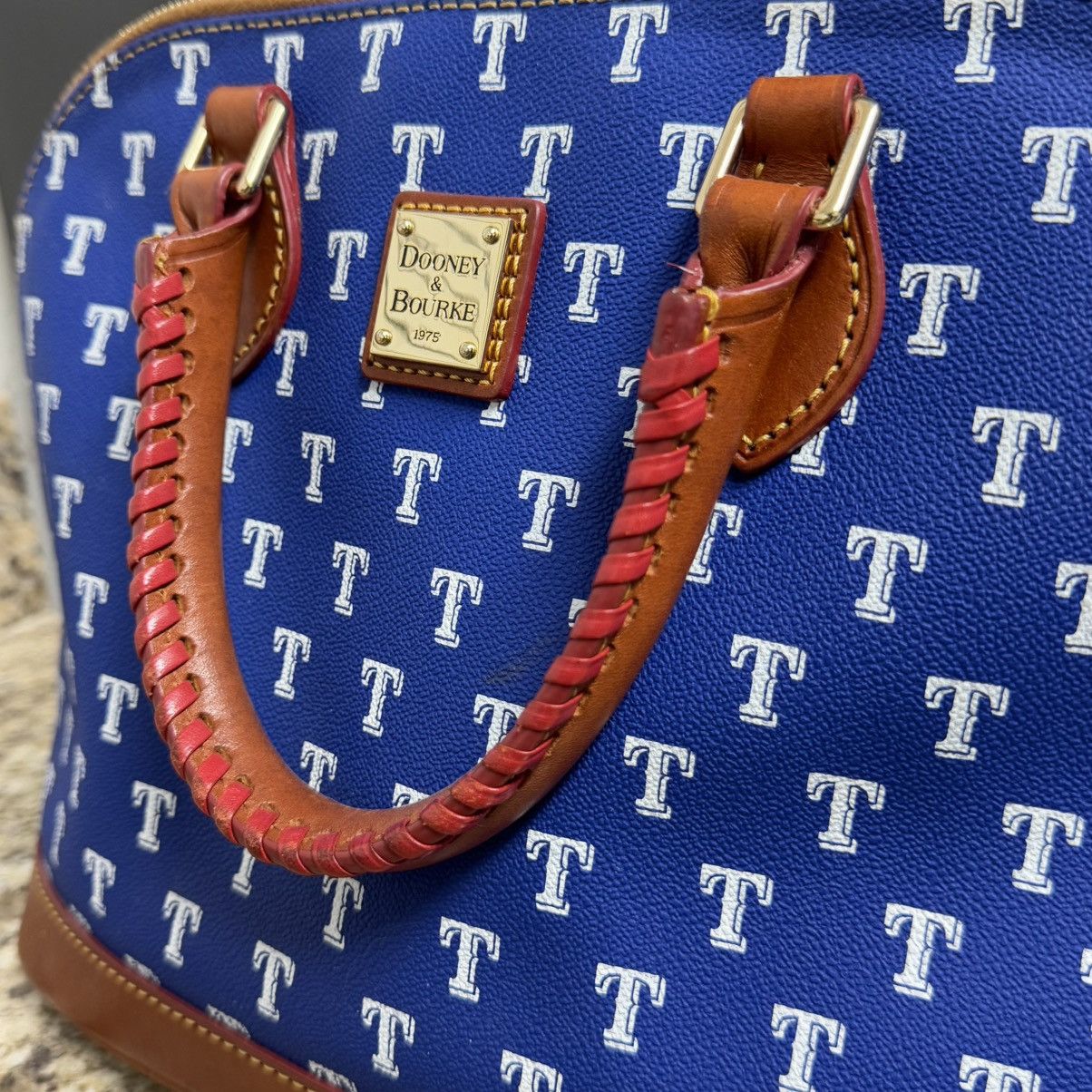 Dooney & Bourke × MLB Texas Rangers Dooney & Bourke MLB Domed Zip Satchel Purse Size ONE SIZE - 5 Thumbnail