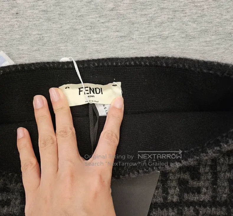 Fendi Fendi Gray Knit Dress with Classic FF Pattern Full Print D Size 26" / US 2 / IT 38 - 2 Thumbnail