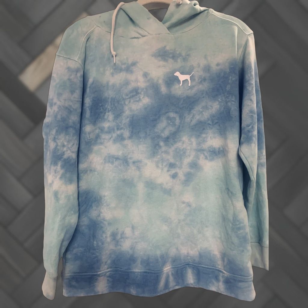 Victoria's Secret VICtORIA'S SECRET Sweater Hoodie XS Women's Blue Tye Dye Pullover Hooded Pockets Fleece Pullover Activewear Logo Colorful Sheer? Size XS / US 0-2 / IT 36-38 - 1 Thumbnail