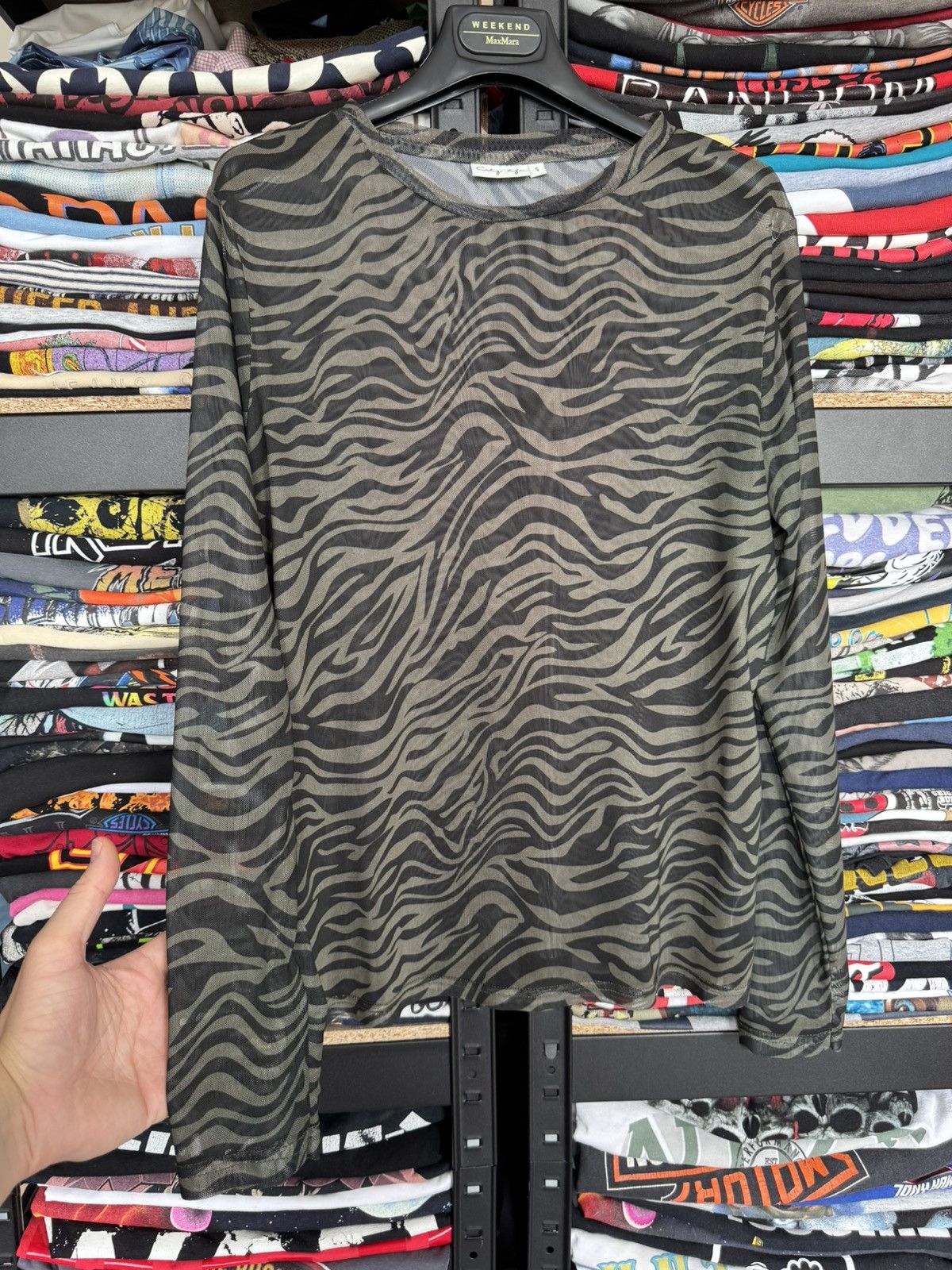 Japanese Brand Vintage mesh men’s Long Sleeve blouse, Rave style Y2K Opium Size US S / EU 44-46 / 1 - 1 Thumbnail