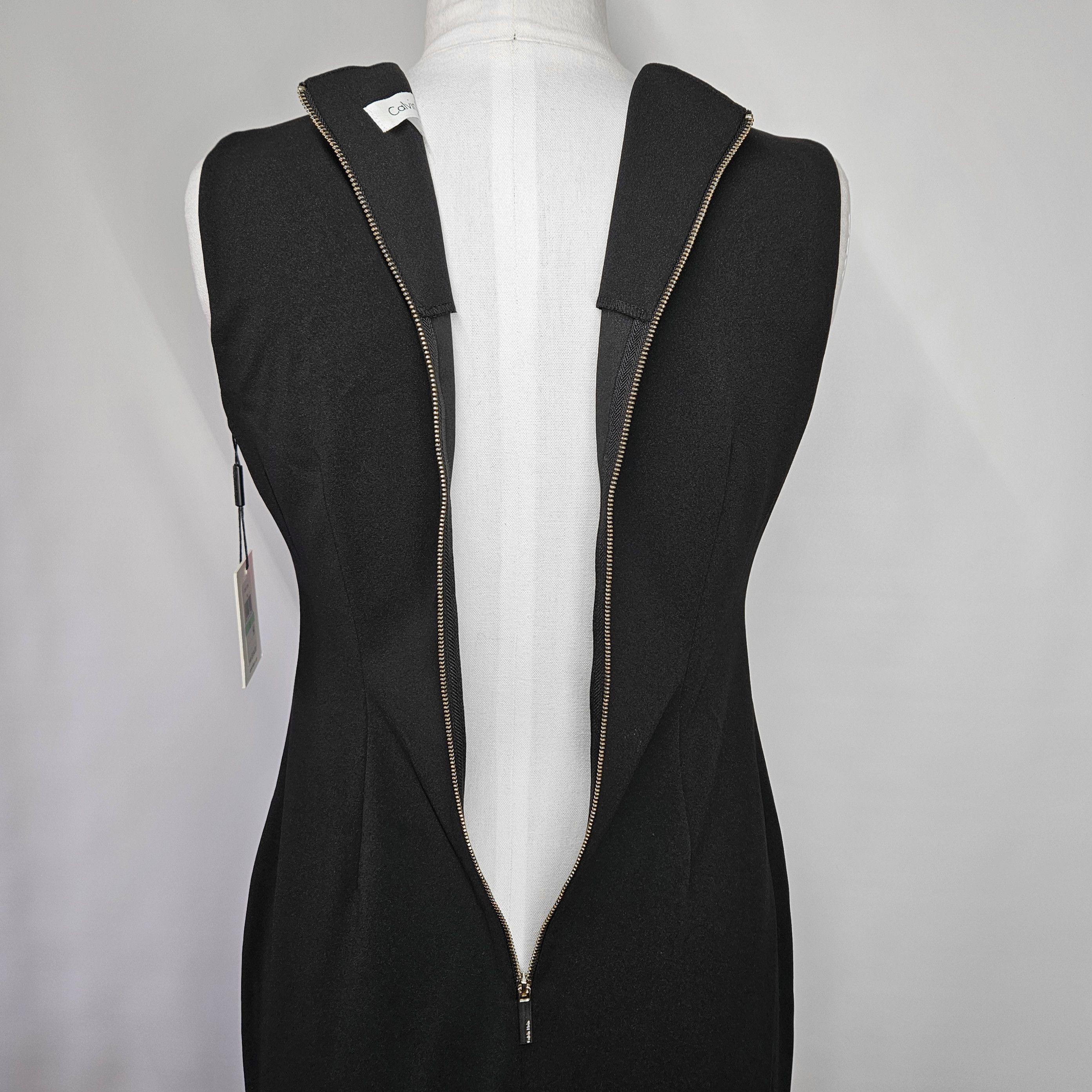 Calvin Klein Calvin Klein Size 8 Dress Black Striped Bodycon Artsy Sleeve Size M / US 6-8 / IT 42-44 - 5 Thumbnail