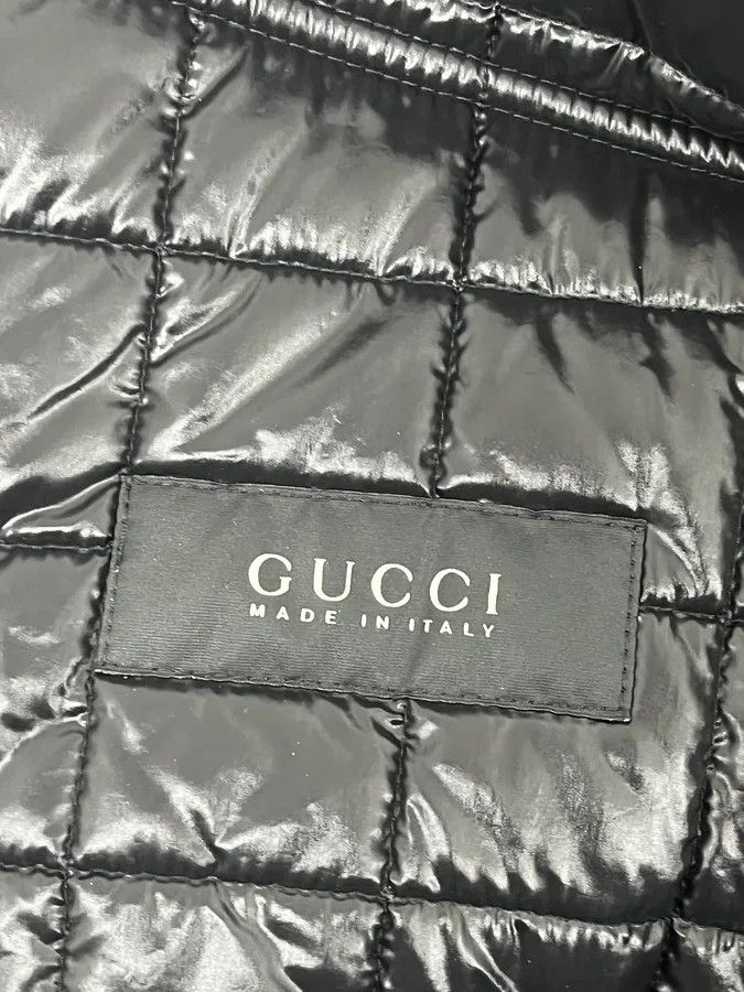 Gucci 2000s Gucci Black Hybrid Leather Puffer Quilted Jacket Size US M / EU 48-50 / 2 - 10 Thumbnail