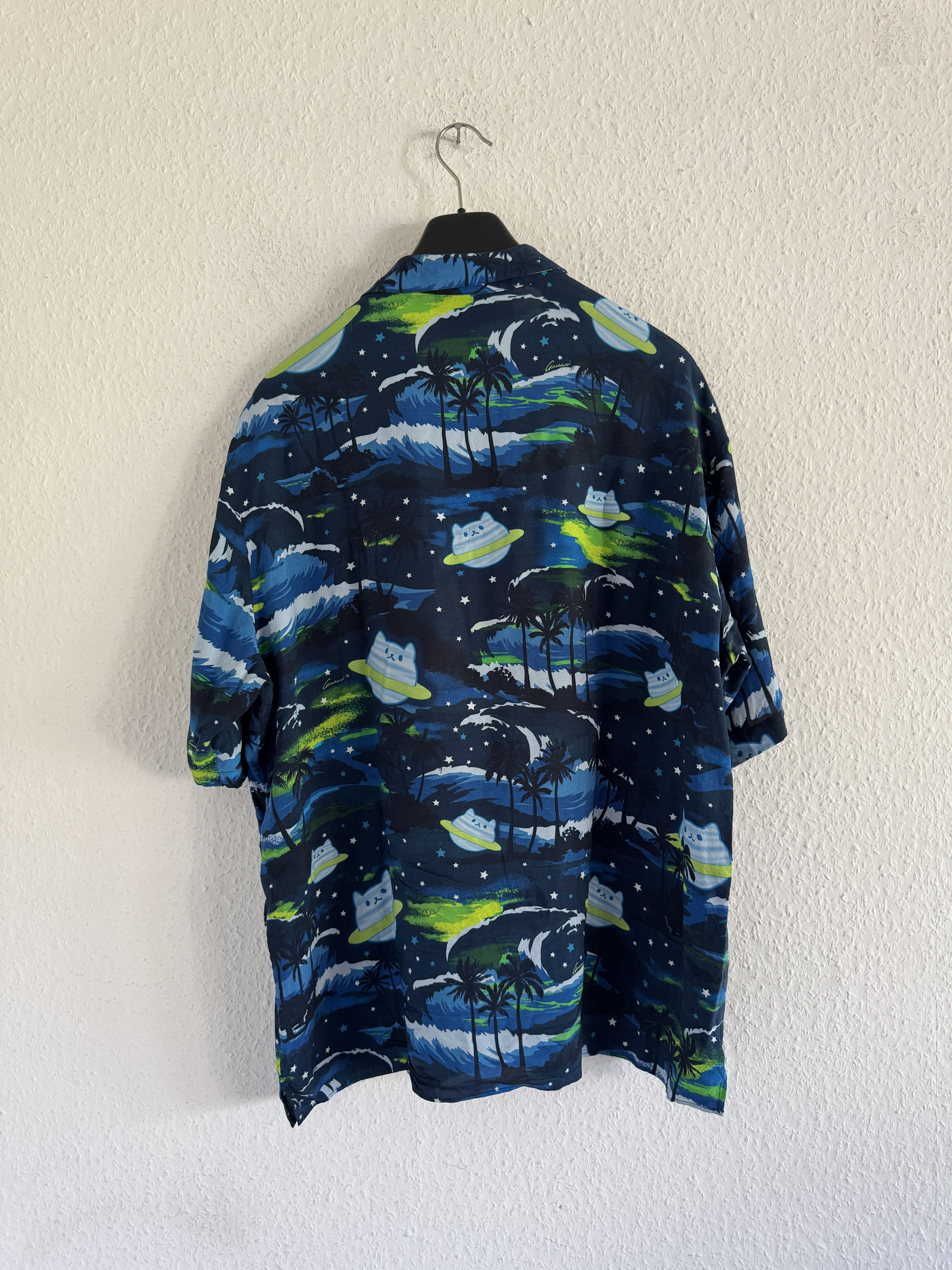 Gucci UFO Cat Print Bowling Shirt Size US L / EU 52-54 / 3 - 8 Thumbnail