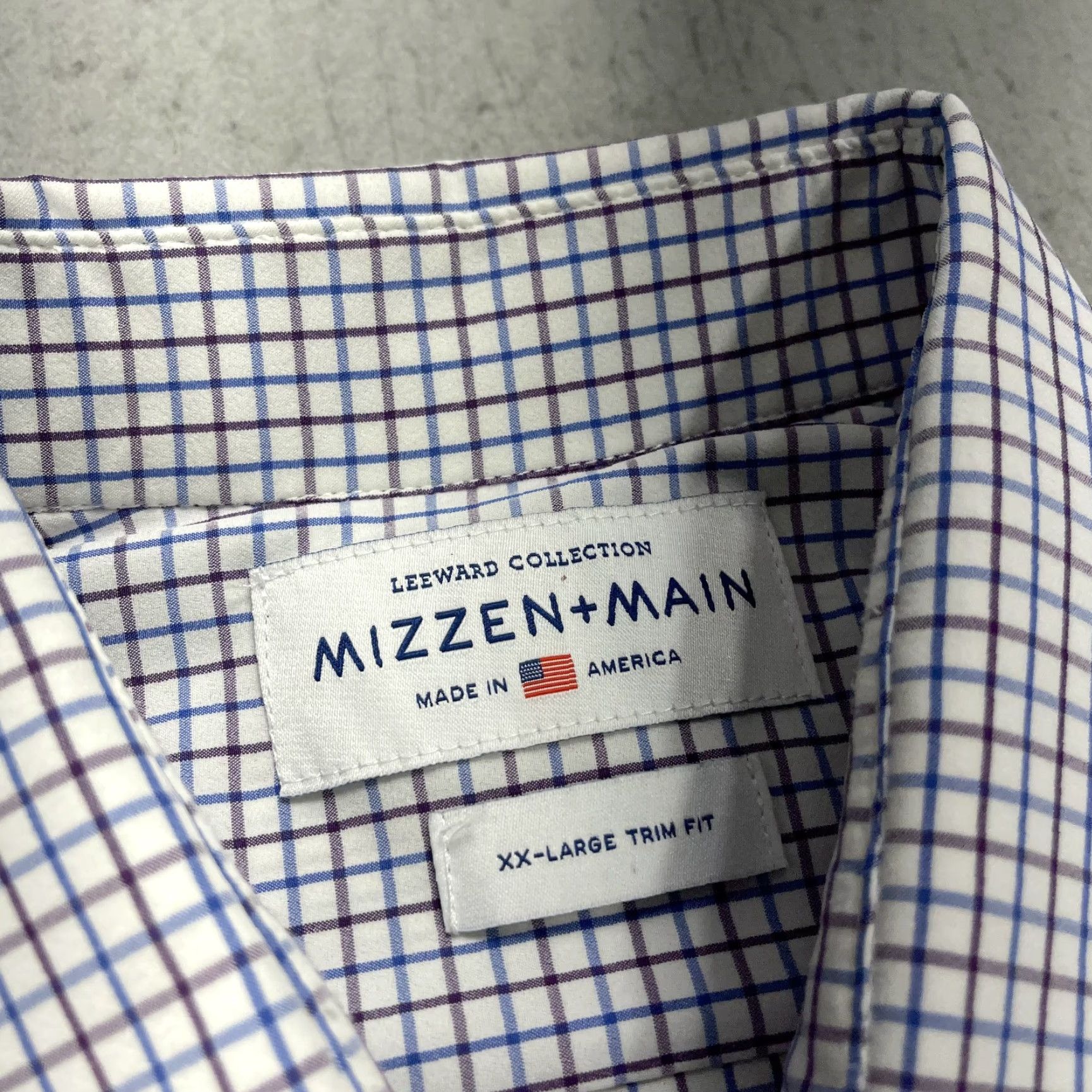Mizzen+Main Mizzen+Main Shirt Mens 2XL Trim Fit White Blue Check Performance Stretch Shirt Mens 2XL White Blue Check Mizzen+Main Button-Up Casual Preppy 90s? Size US XXL / EU 58 / 5 - 3 Thumbnail