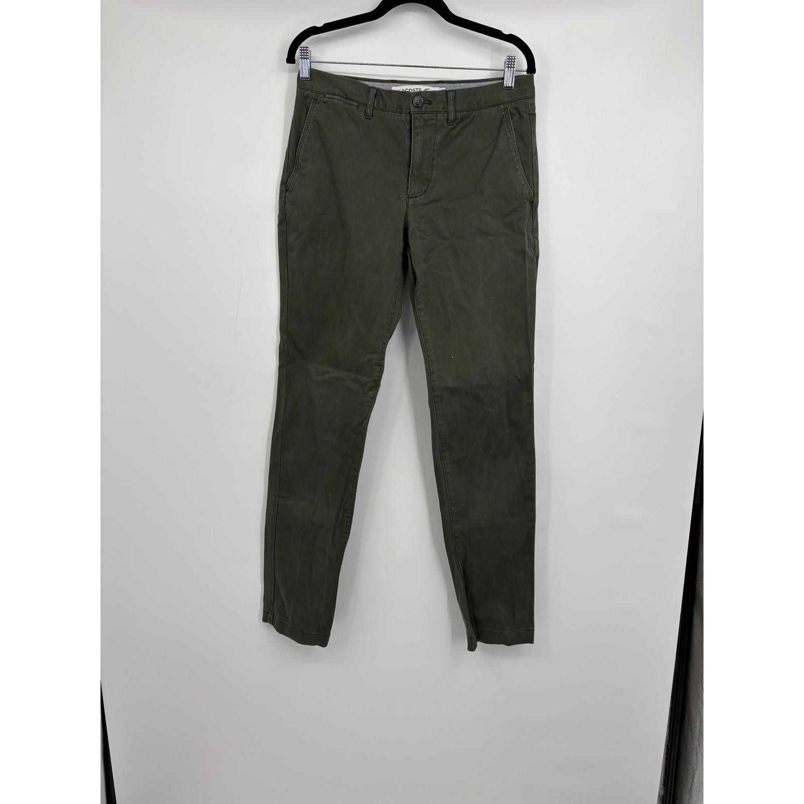Lacoste Lacoste Mens Slim Fit Chinos Pants Khaki Green Size 34 x 34 Size US 34 / EU 50 - 1 Thumbnail