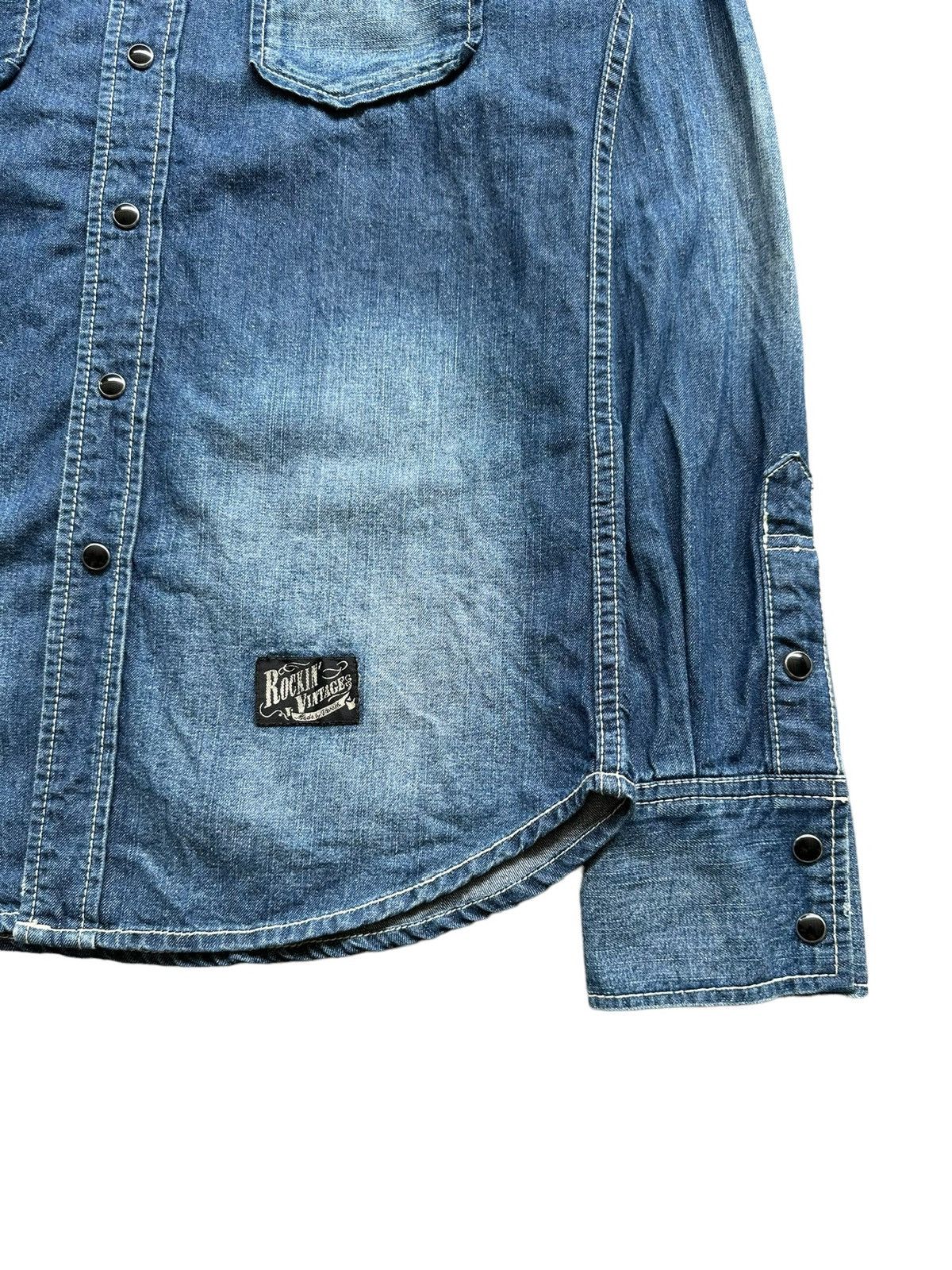 CIVARIZE 🔥Jrock / Vkei🔥2000's Varosh snap button denim shirt Size US M / EU 48-50 / 2 - 6 Thumbnail