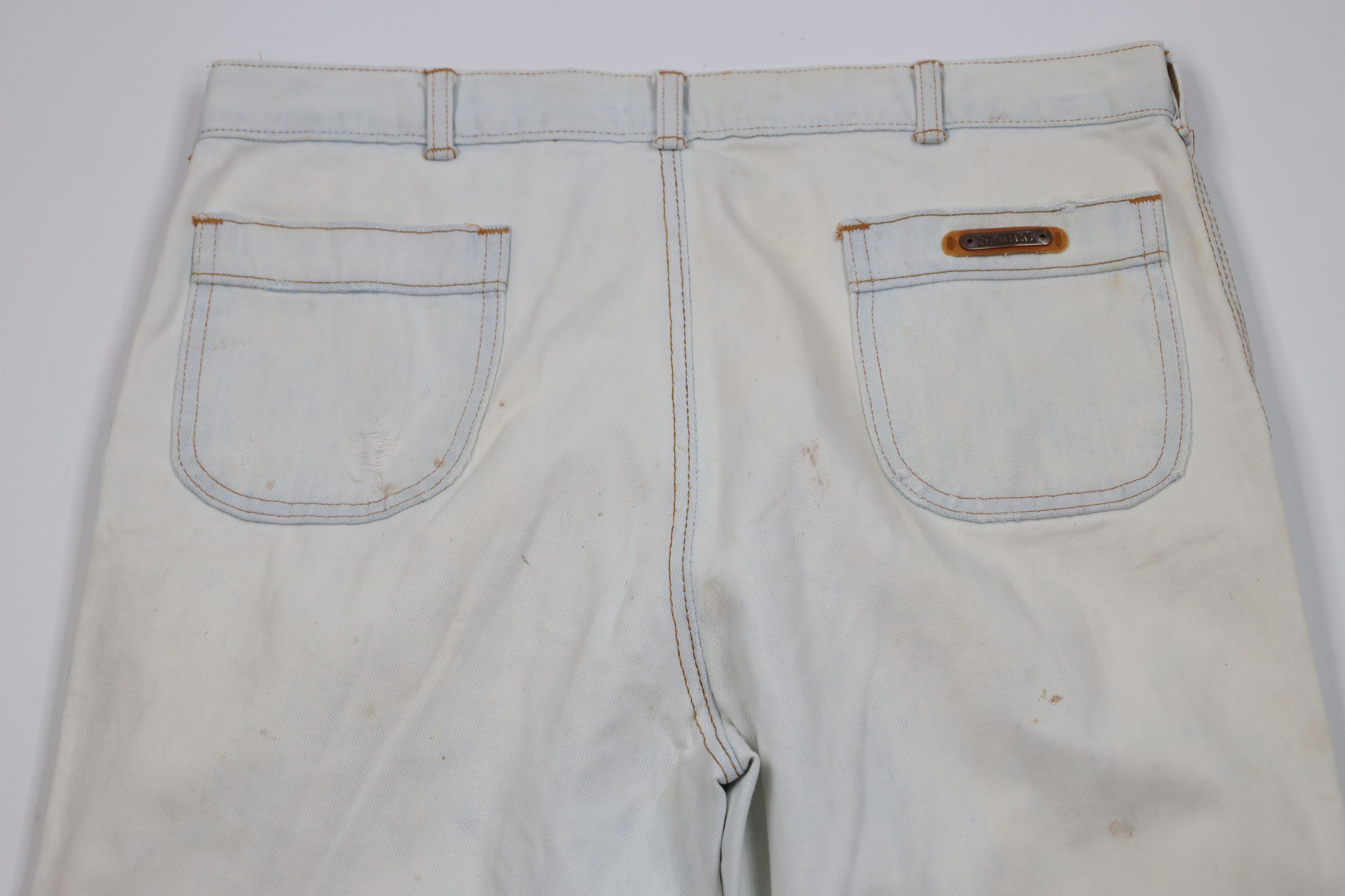 Vintage Vintage 70s Streetwear Flared Wide Leg Denim Jeans Blue Size US 36 / EU 52 - 12 Thumbnail