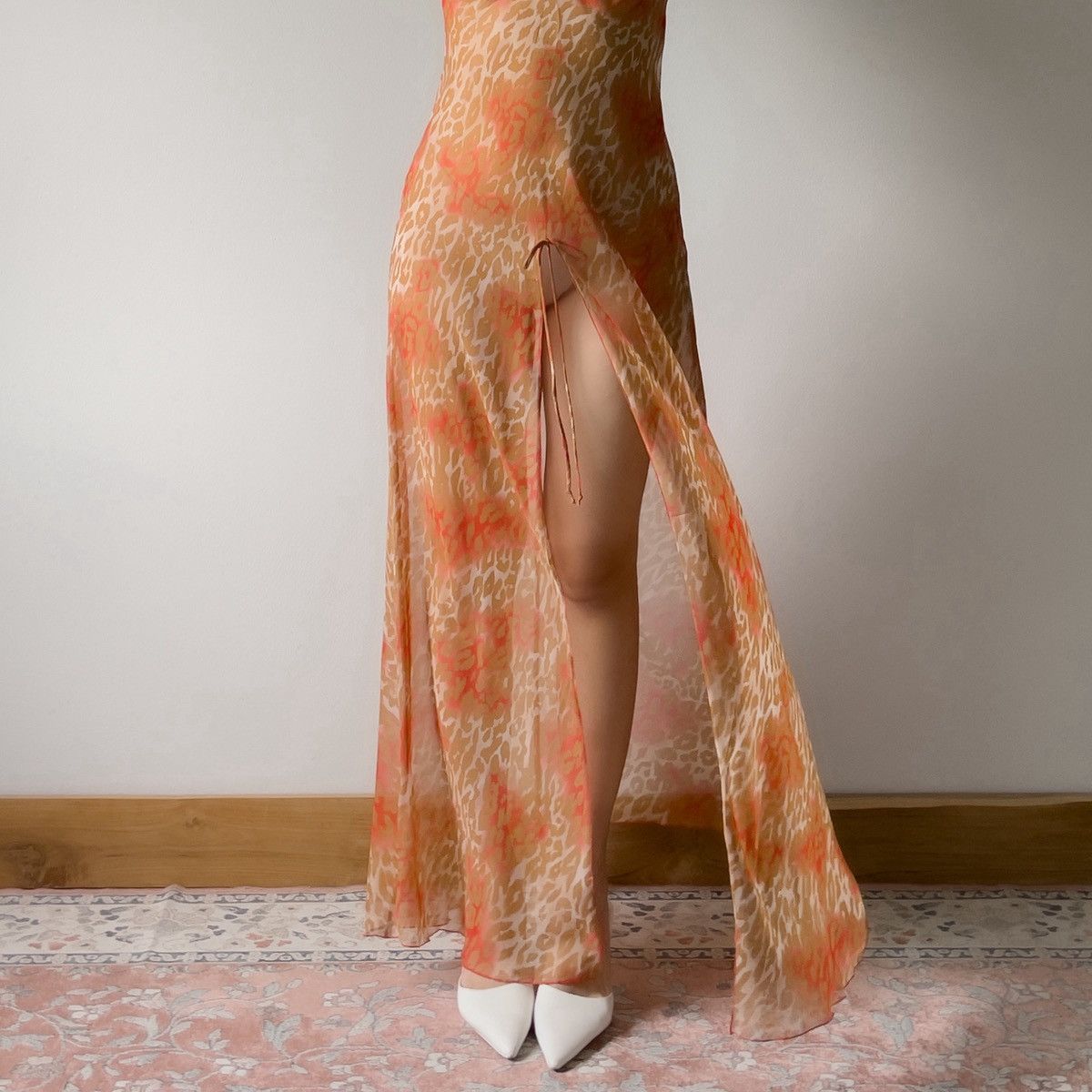 Victoria's Secret Victoria’s Secret Leopard Chiffon Slip Dress (M–L) Size L / US 10 / IT 46 - 3 Thumbnail