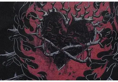 VIBE Oversized Knit Flame Thorn Heart Goth Sweaters Size US M / EU 48-50 / 2 - 4 Thumbnail