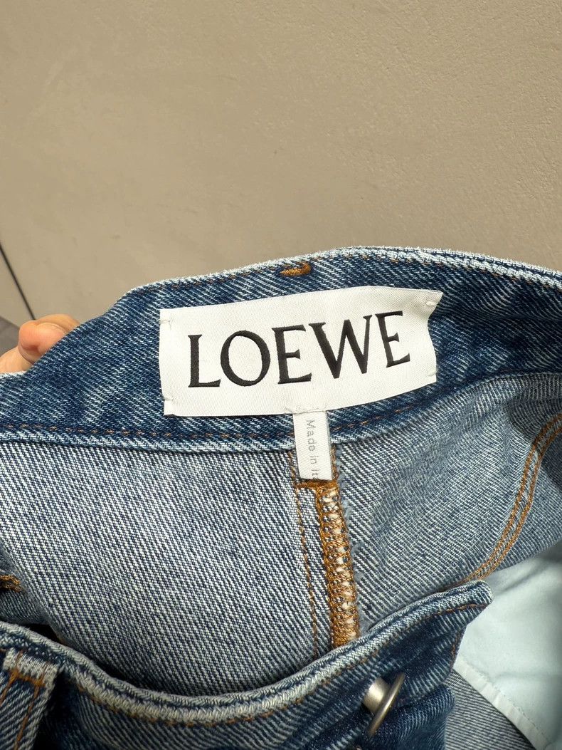 Loewe Loewe Women's Fashion Show Collection Logo Print Denim Cot Size 35" - 4 Thumbnail