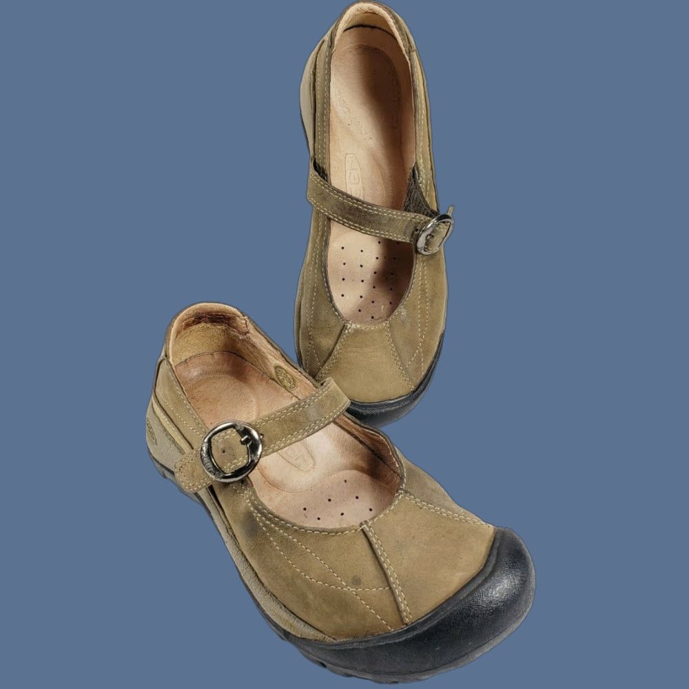 KEEN KEEN Presidio Mary Jane Olive Color Leather Flats Buckle Strap Women's Size 7 Size US 7 / IT 37 - 1 Thumbnail