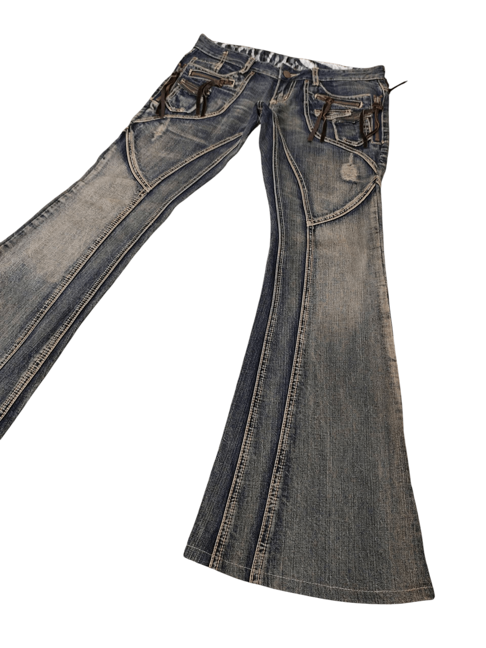 tornado mart クラッシュフレアデニム　if six was nine Flare Jeans Tornado Mart Denim Bootcut Ifsixwasnine Lgb