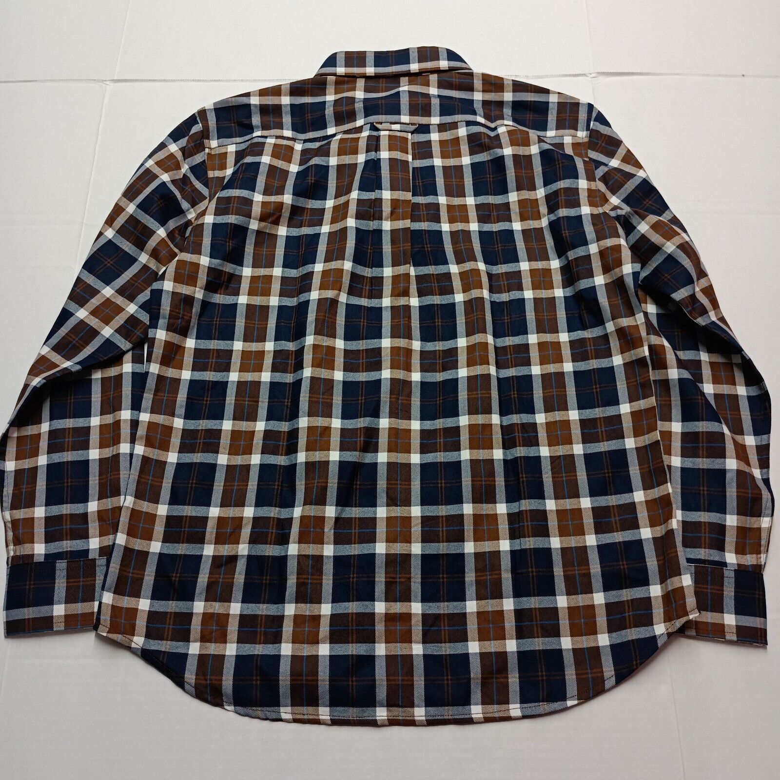 Betabrand Beta Venturing Plaid Series Shirt Men's M Navy Blue Brown Size US M / EU 48-50 / 2 - 9 Thumbnail