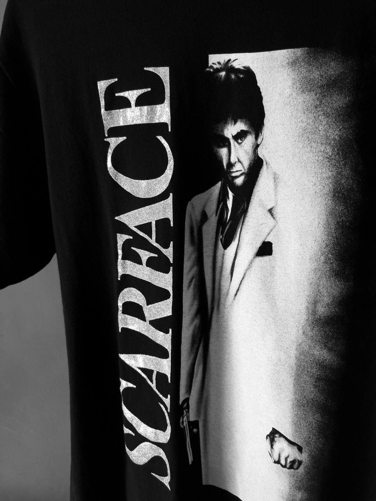 Vintage Scarface Tony Montana Glitter Gangster T-Shirt Size US L / EU 52-54 / 3 - 1 Thumbnail