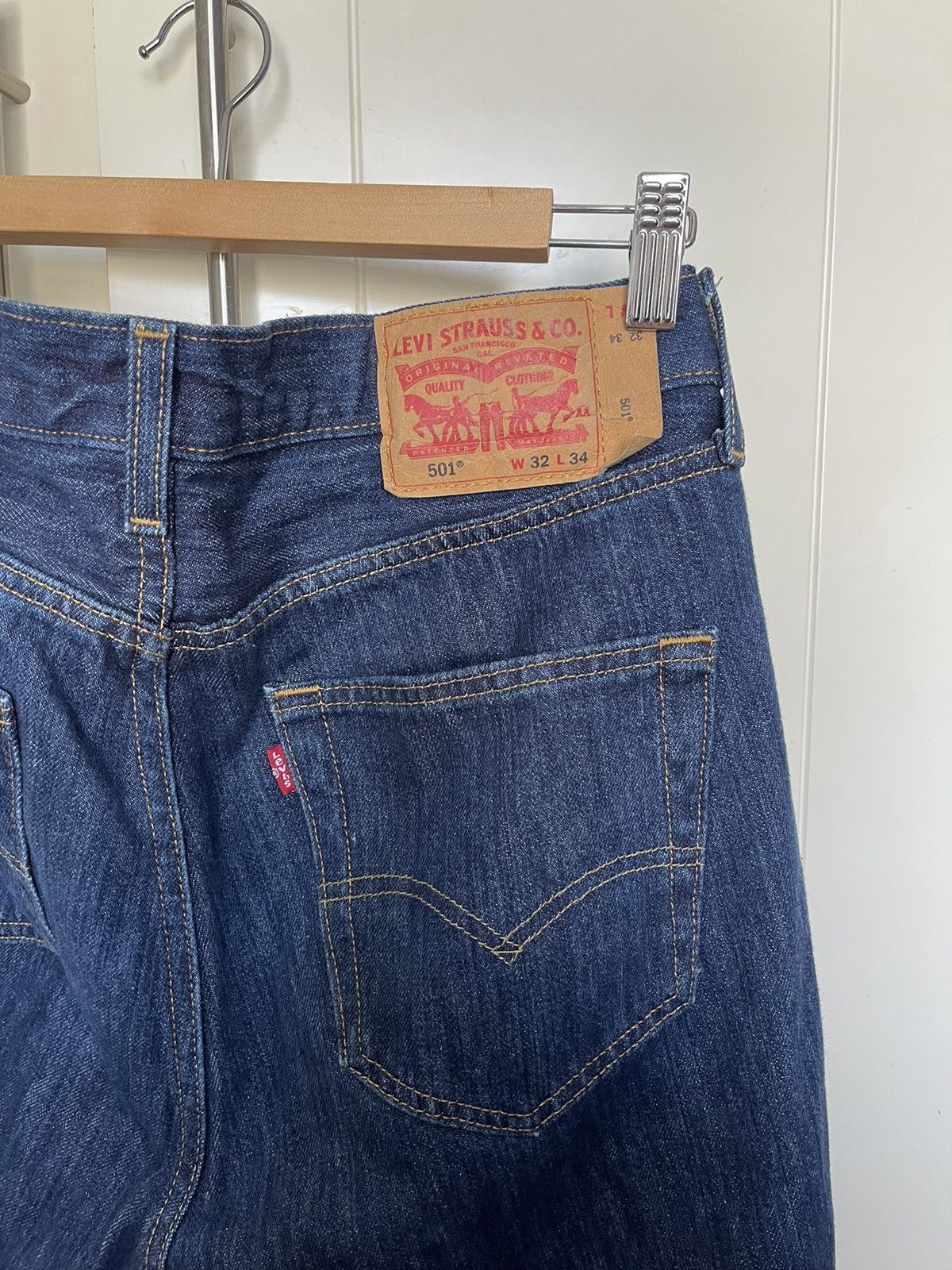 Levi's Levi 501 Indigo denim straight fit jeans Size US 32 / EU 48 - 3 Thumbnail