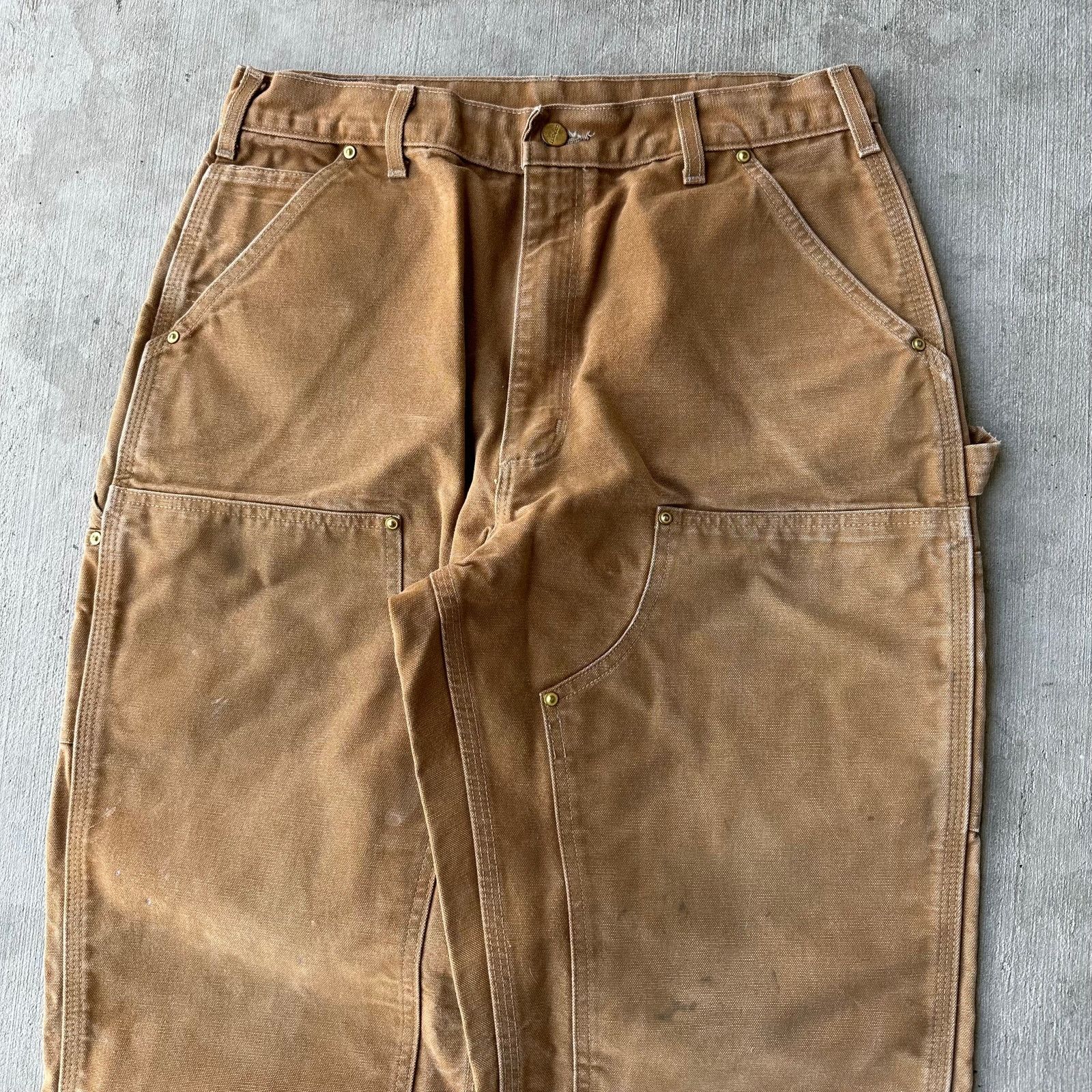 Carhartt × Vintage Carhartt brown double knee work wear carpenter pants 30x35 Size US 30 / EU 46 - 2 Thumbnail