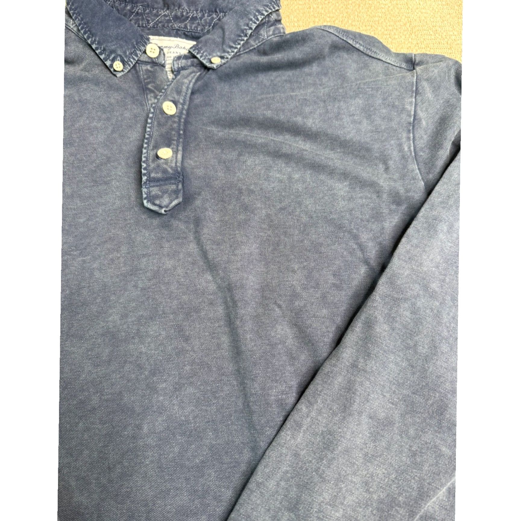 Tommy Bahama Tommy Bahama Jeans Long Sleeve Polo Shirt Denim Specialist XL Men Blue Den Inc Indigo Wash Casual Shirt 3-Button Mens Size US XL / EU 56 / 4 - 5 Thumbnail