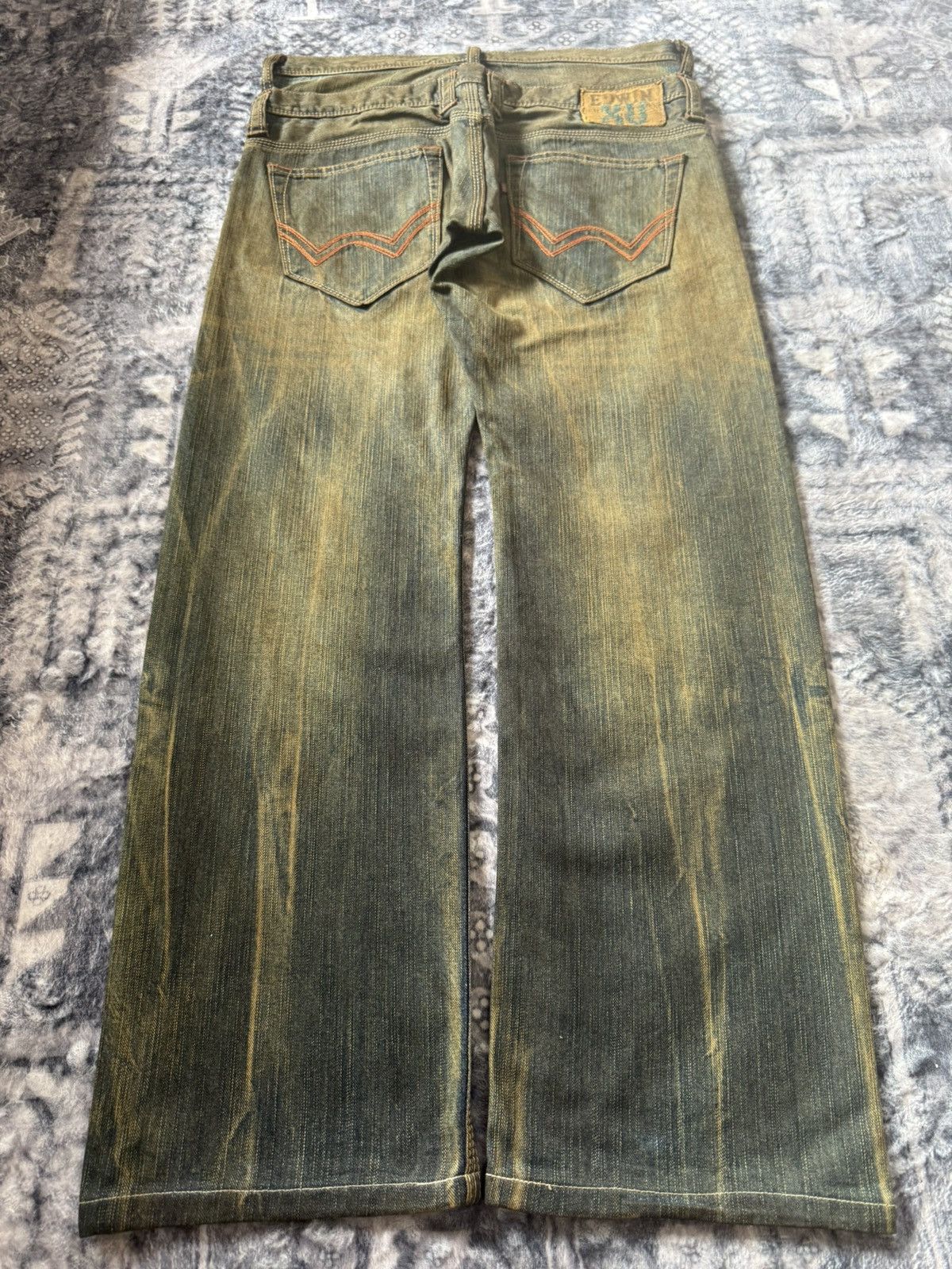 If Six Was Nine Edwin Japan Psychedelic Mud Wash Fade Double Waist Jeans Size US 30 / EU 46 - 2 Thumbnail